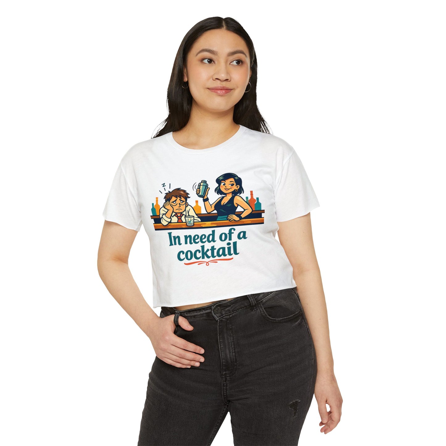 In Need of a Cocktail crop top | Women's festival shirt, bar humor