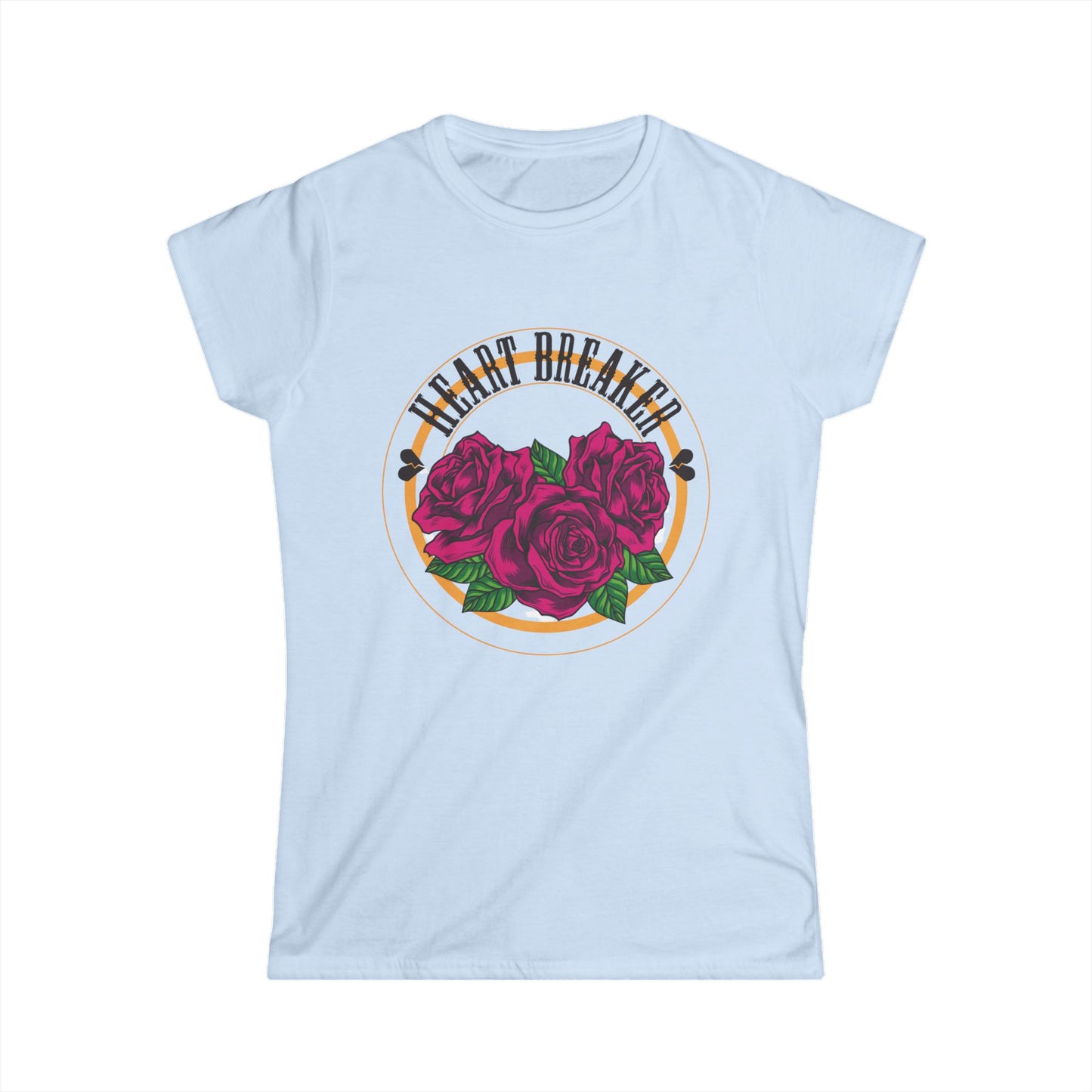 Heartbreaker Roses Tee | Pink Rose Graphic, Vintage Script, valentines tee
