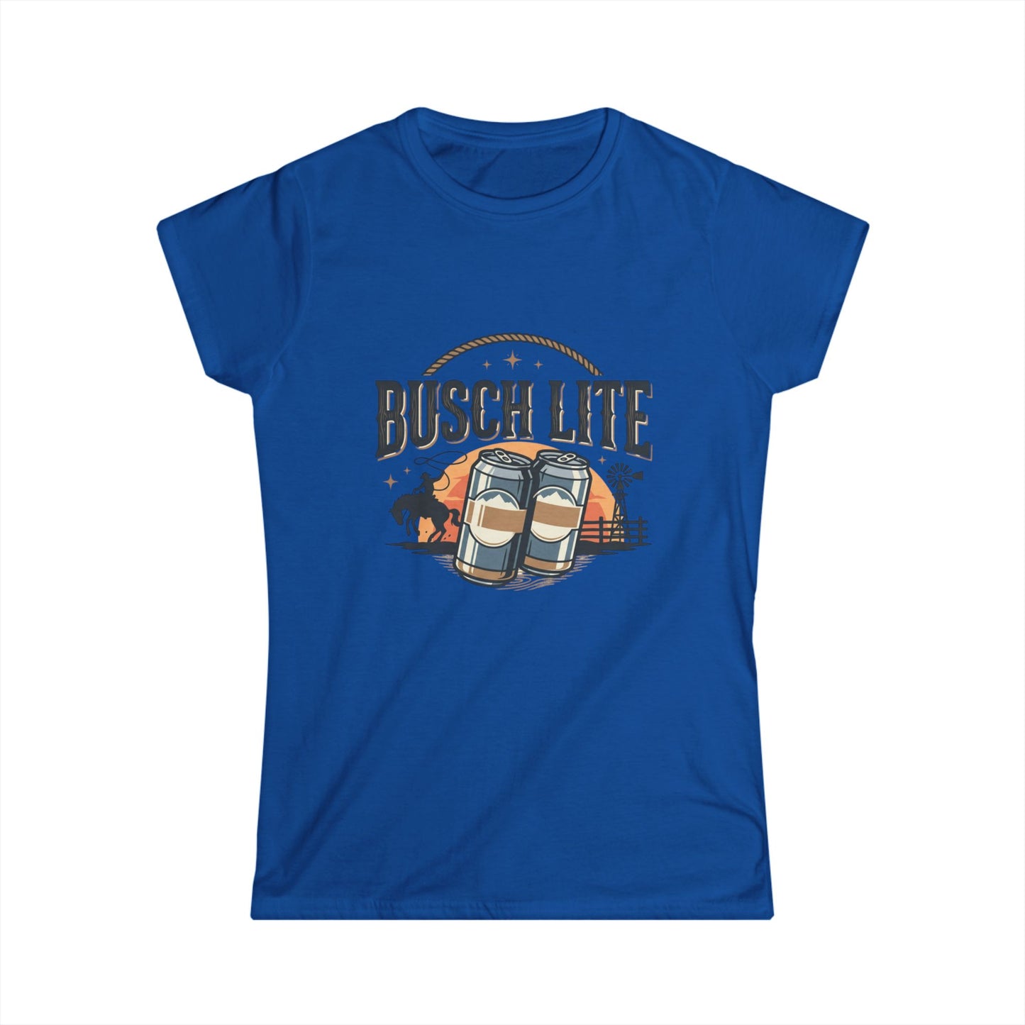 Busch Lite beer cans Tee | Vintage brewery logo, picnic scene