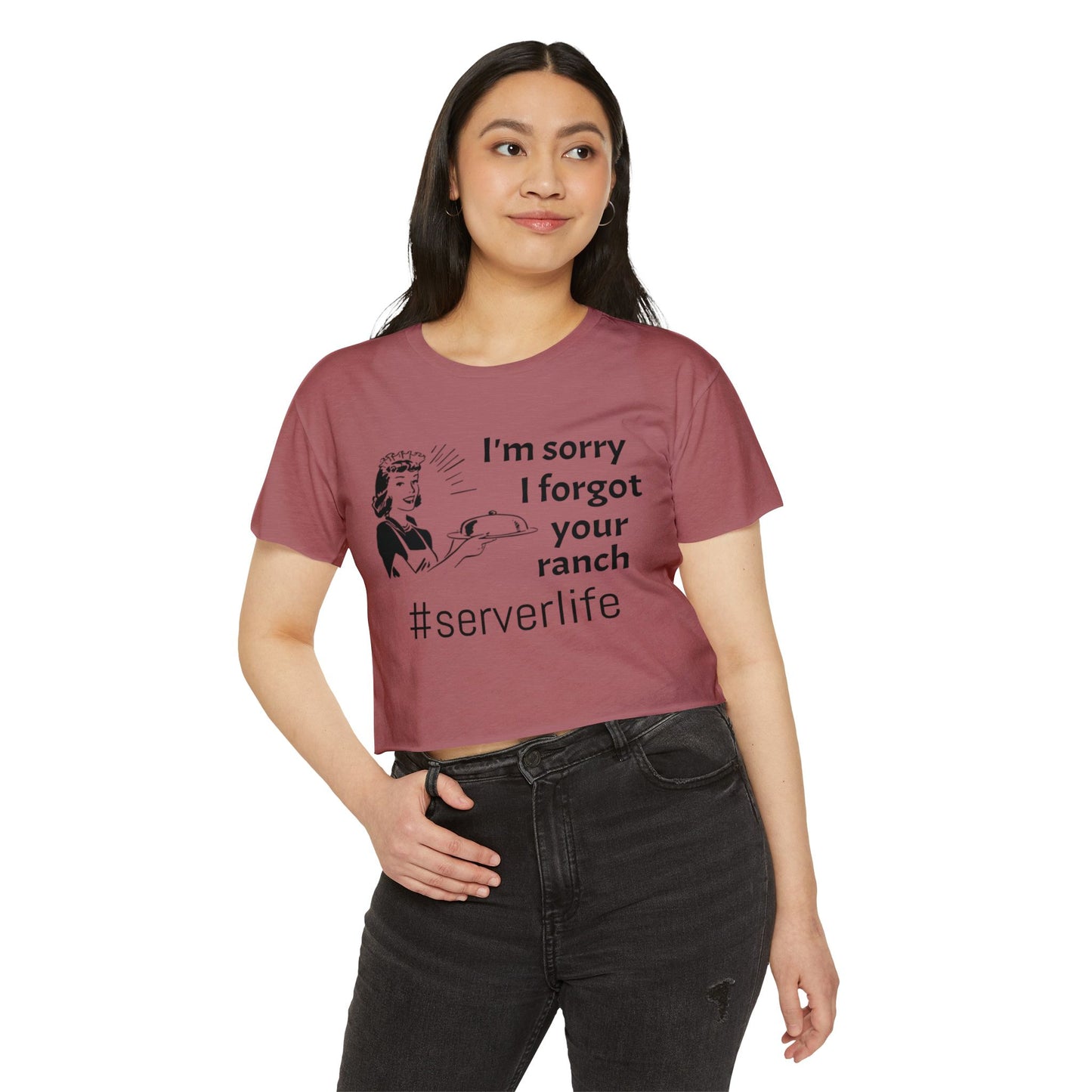 Festival Crop Top - Server Life Tee, Cute Summer Shirt, Music Festival Outfit, Gift for Waitresses, Funny Graphic T-Shirt