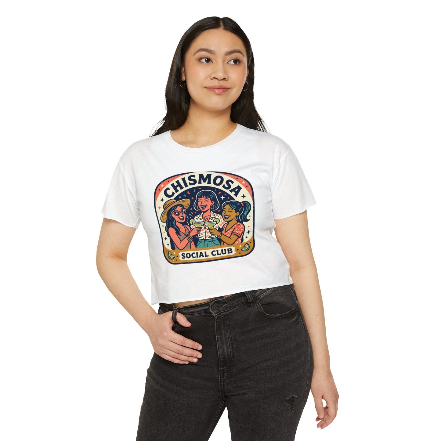 Chismosa Social Club Crop Top — Women's Festival Graphic Tee