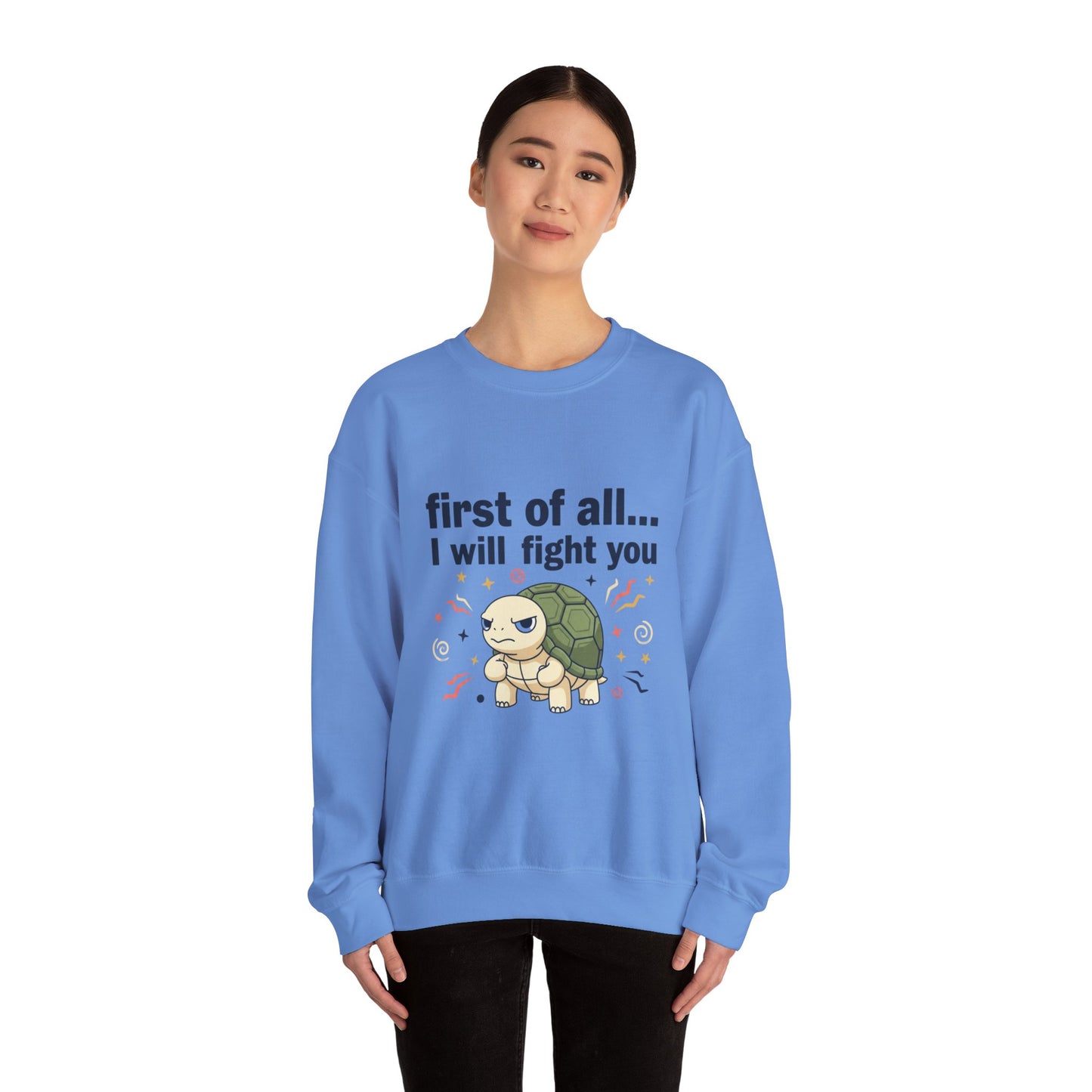 Cute Angry Turtle I Will Fight You sweatshirt | Graphic Crewneck