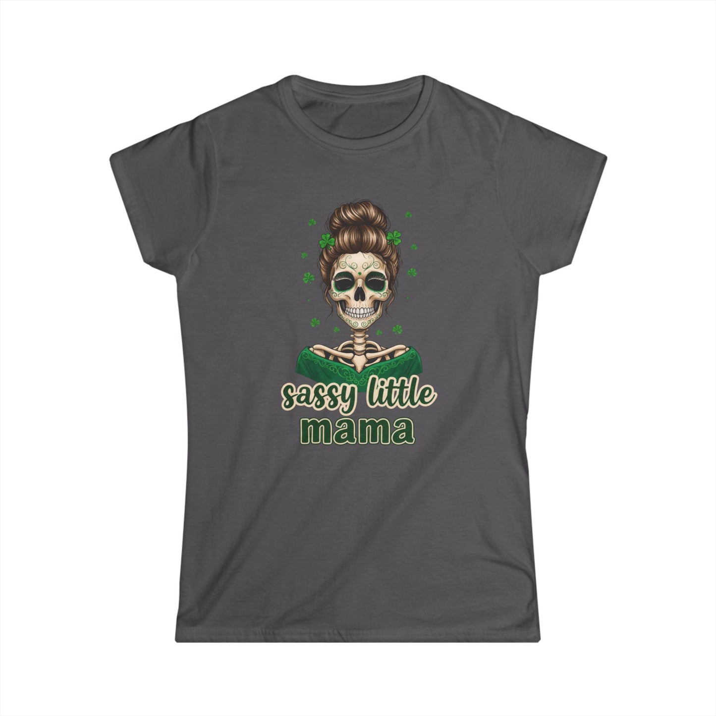 Sassy Little Mama skull design Tee | Mother's Day, St. Patrick's inspired