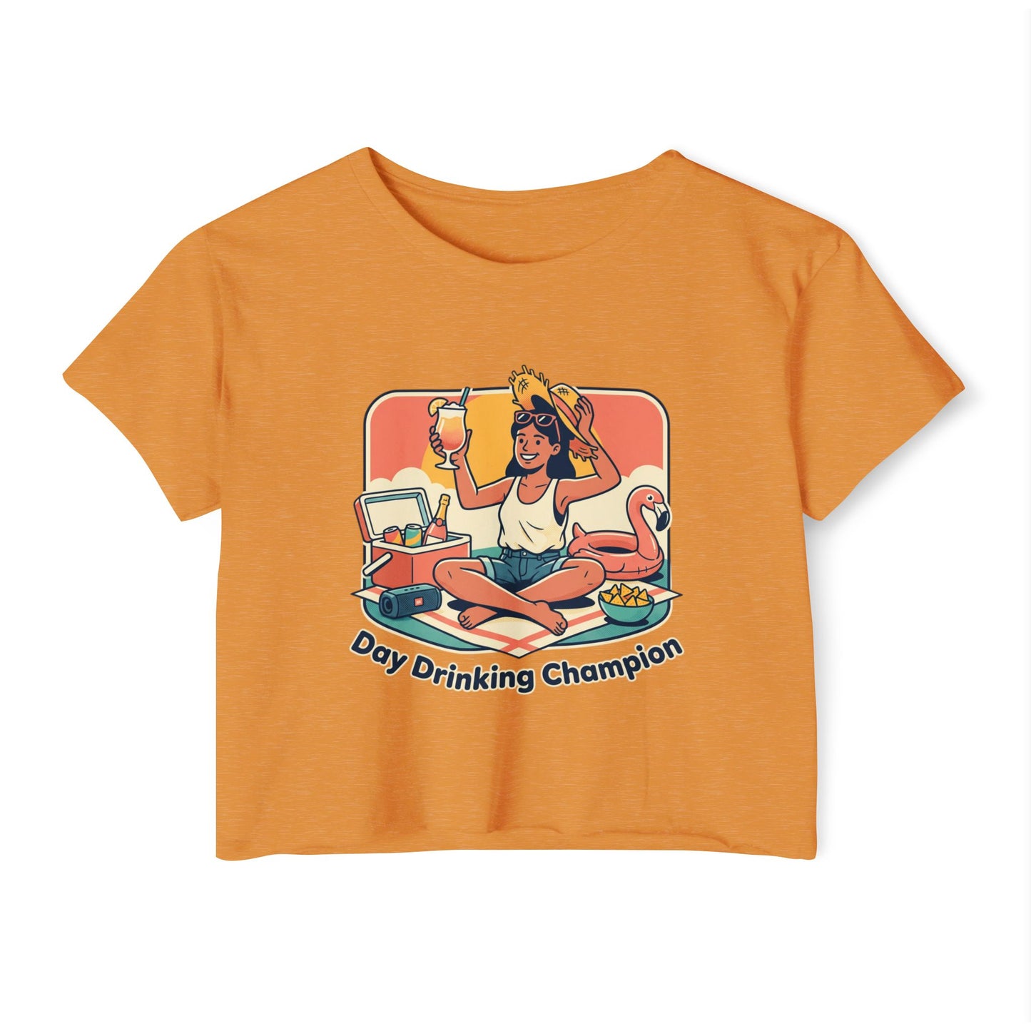 Day Drinking Champion Crop Top — Women's Festival Summer Tee
