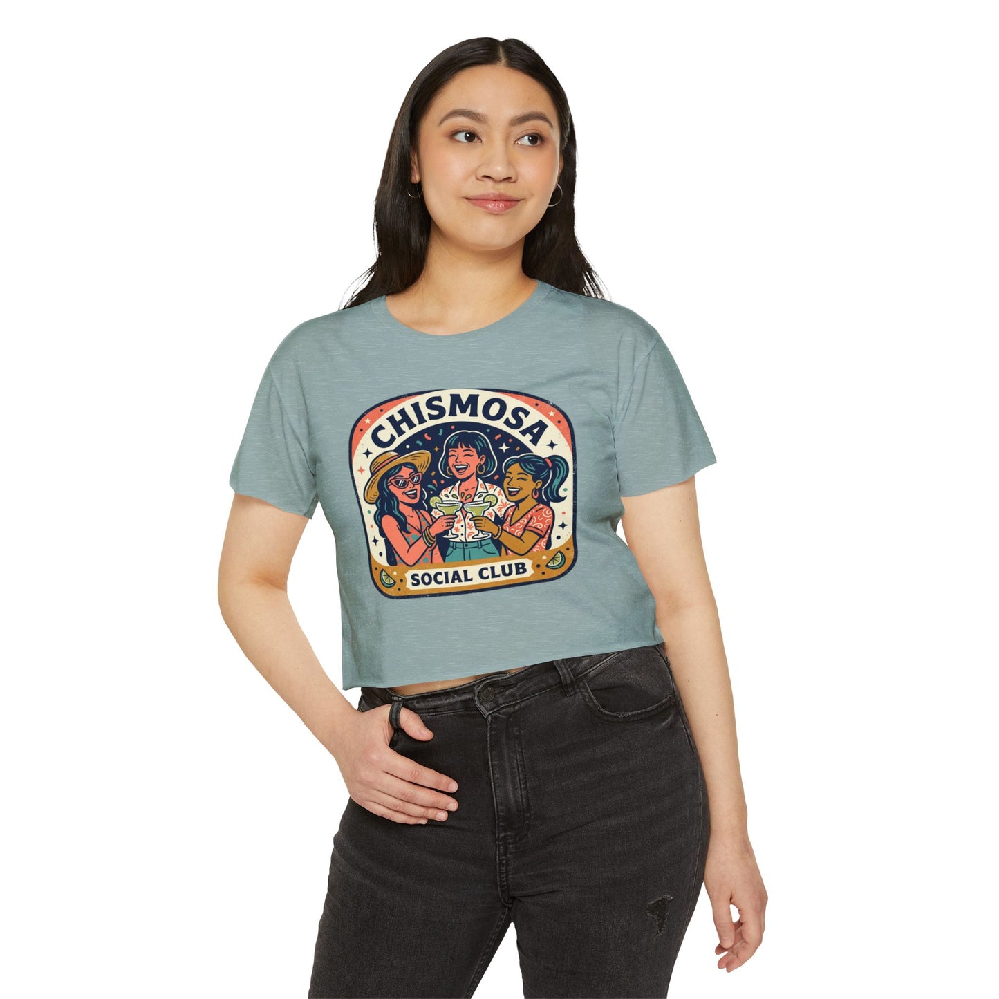 Chismosa Social Club Crop Top — Women's Festival Graphic Tee