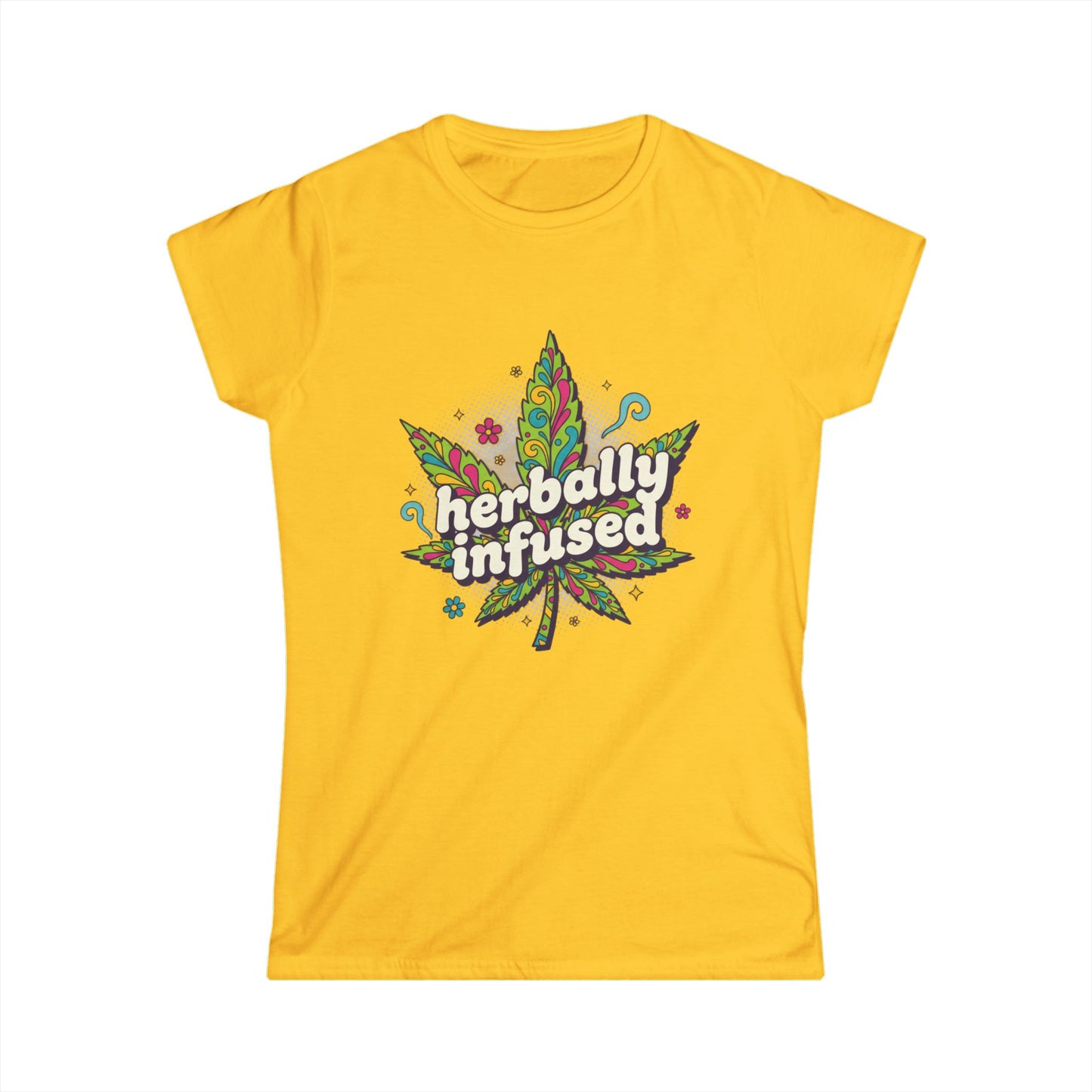 Herbily Infused Tee — Women's Softstyle Cannabis-Inspired Graphic T-Shirt