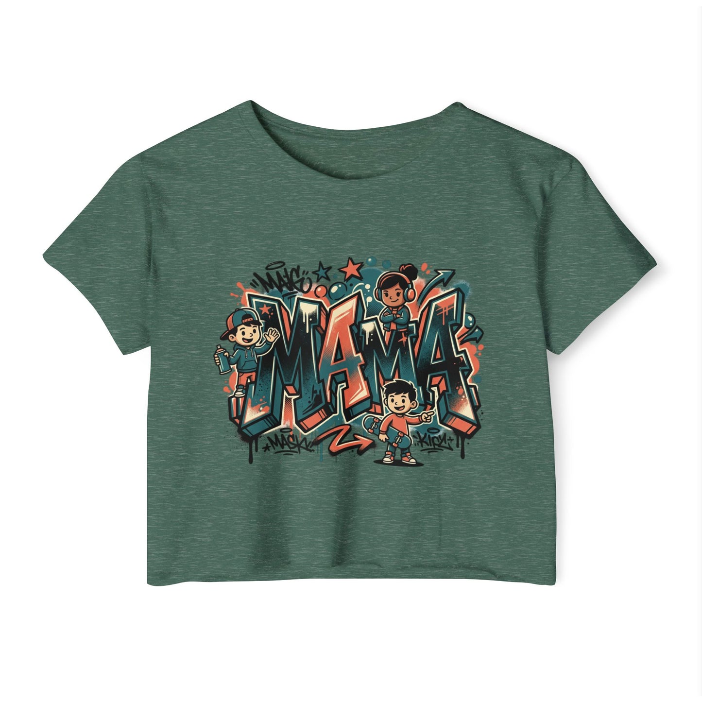 Mama Graffiti Crop Top — Urban Street Art Mother's Day Tee
