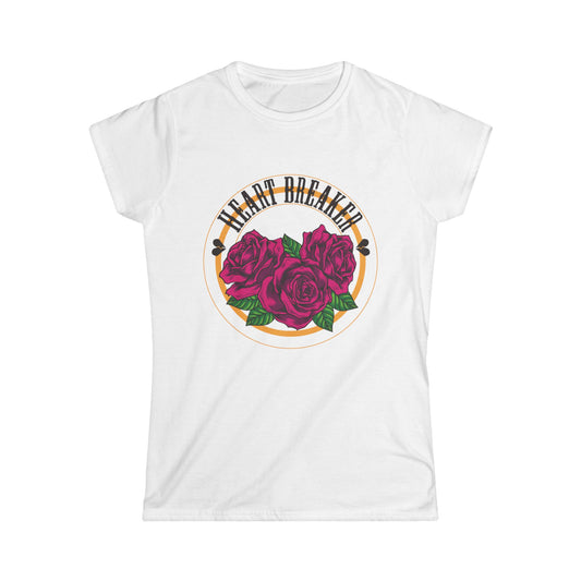 Heartbreaker Roses Tee | Pink Rose Graphic, Vintage Script, valentines tee