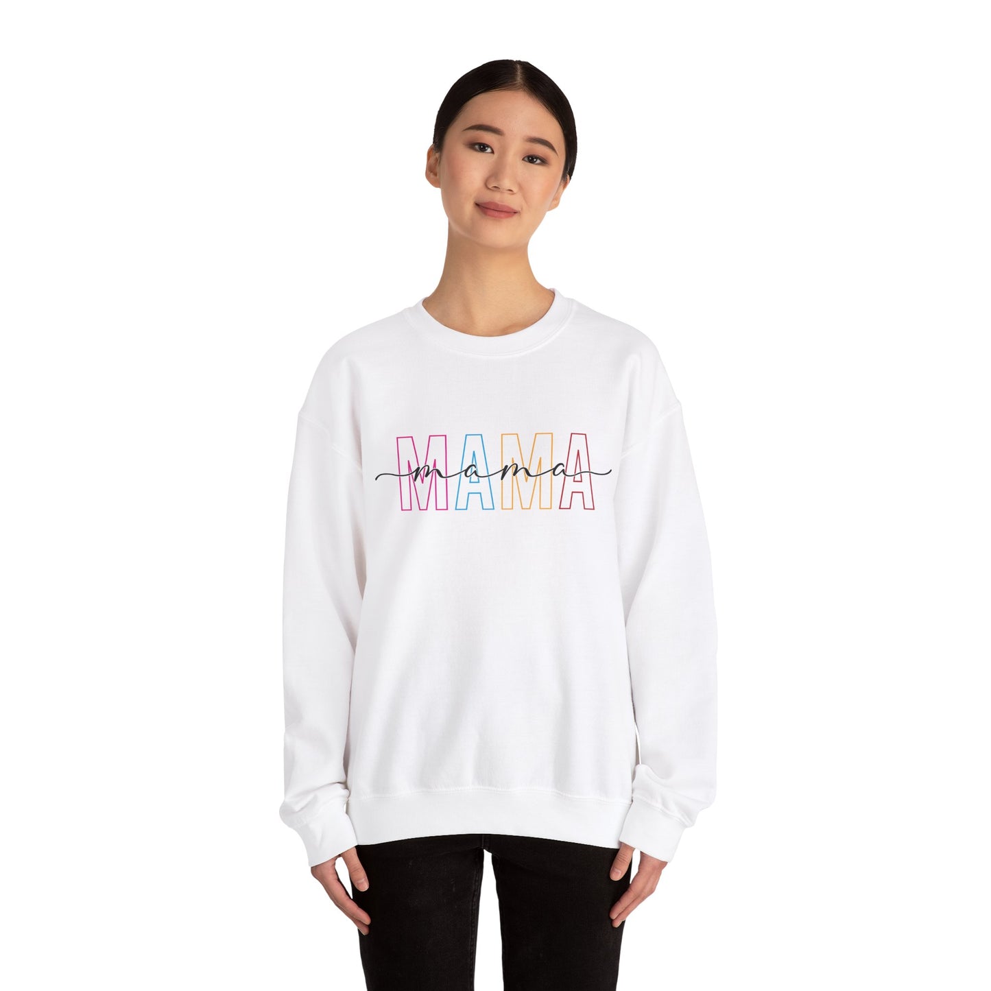 Mama Crewneck Sweatshirt - Colorful Mama Design - Perfect Gift for Moms