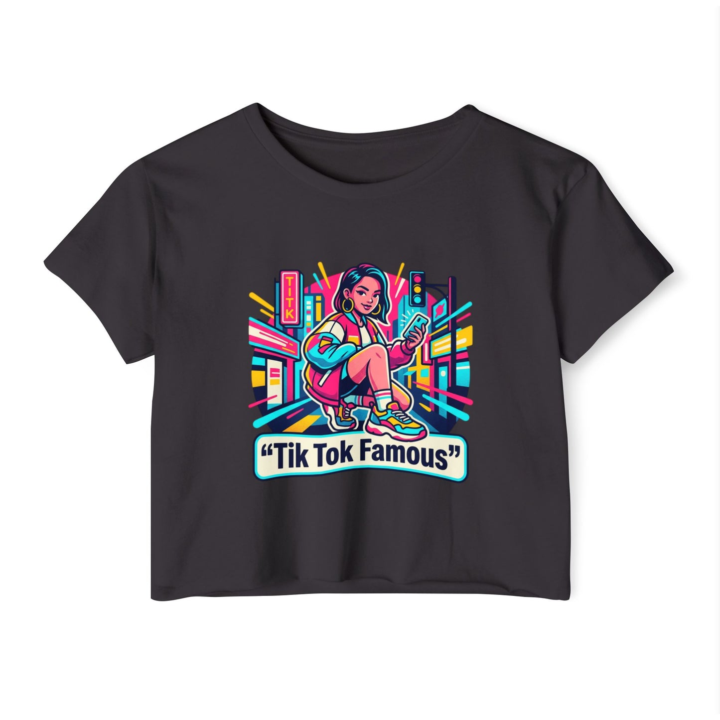 Tik Tok Famous Festival Crop Top — Neon Girl Streetwear Tee