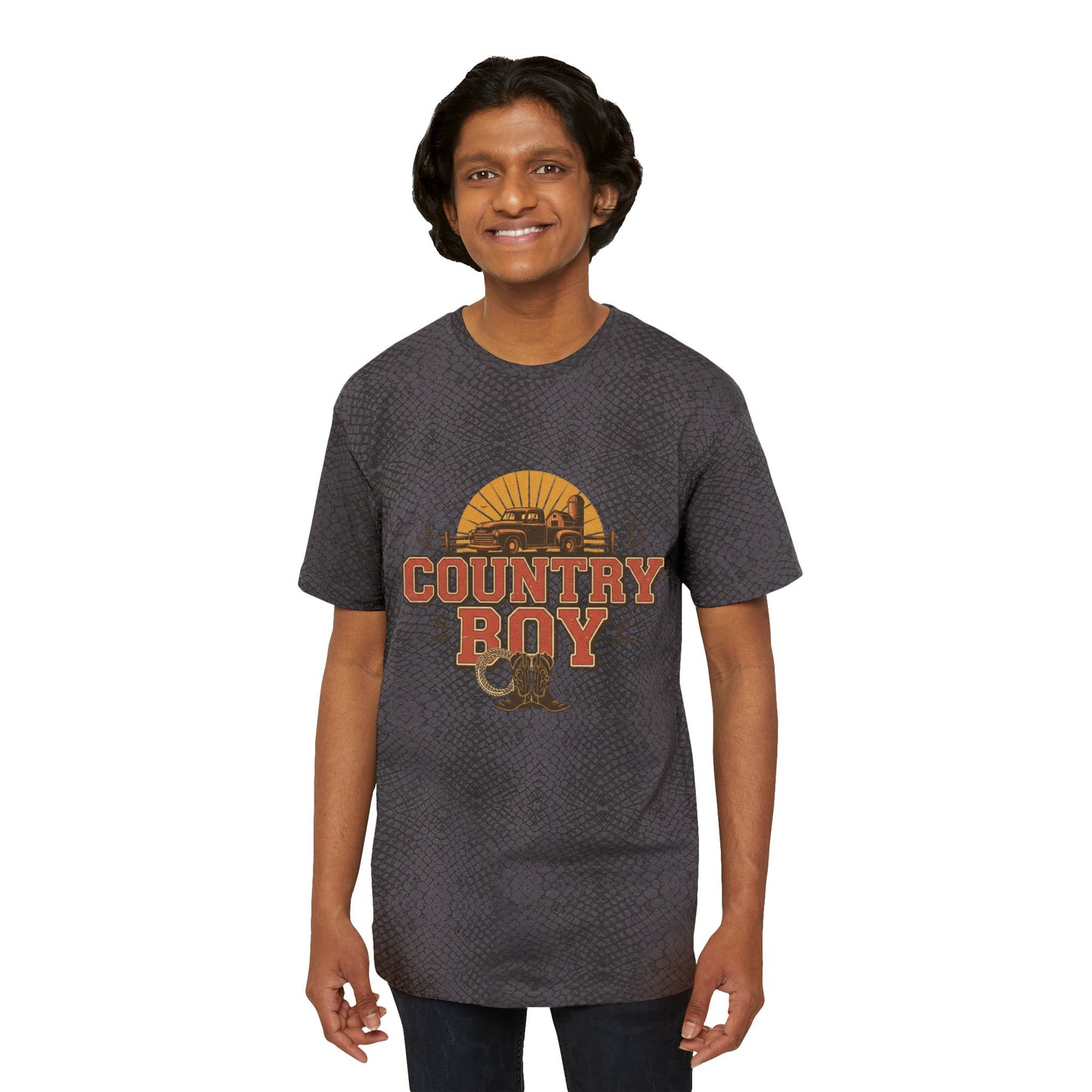 Country Boy T‑Shirt - Vintage Truck Sunset Graphic Tee for Men