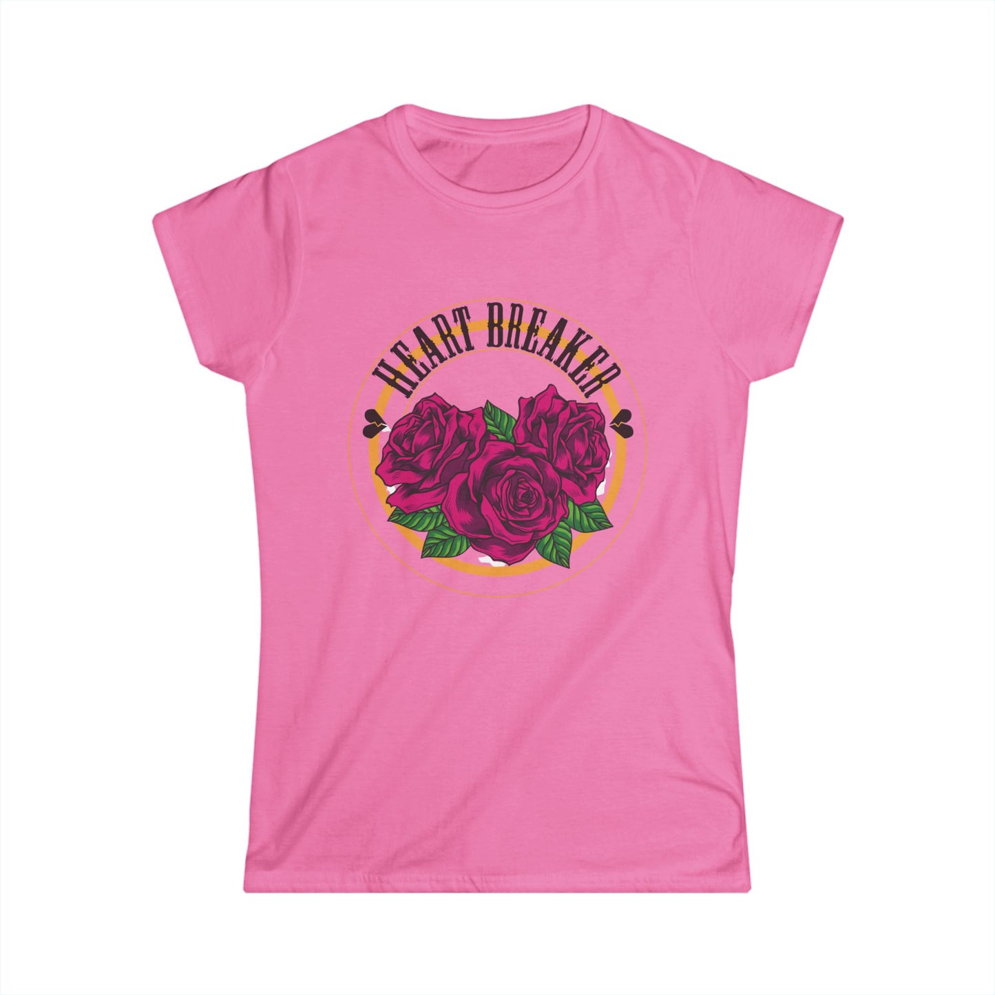 Heartbreaker Roses Tee | Pink Rose Graphic, Vintage Script, valentines tee