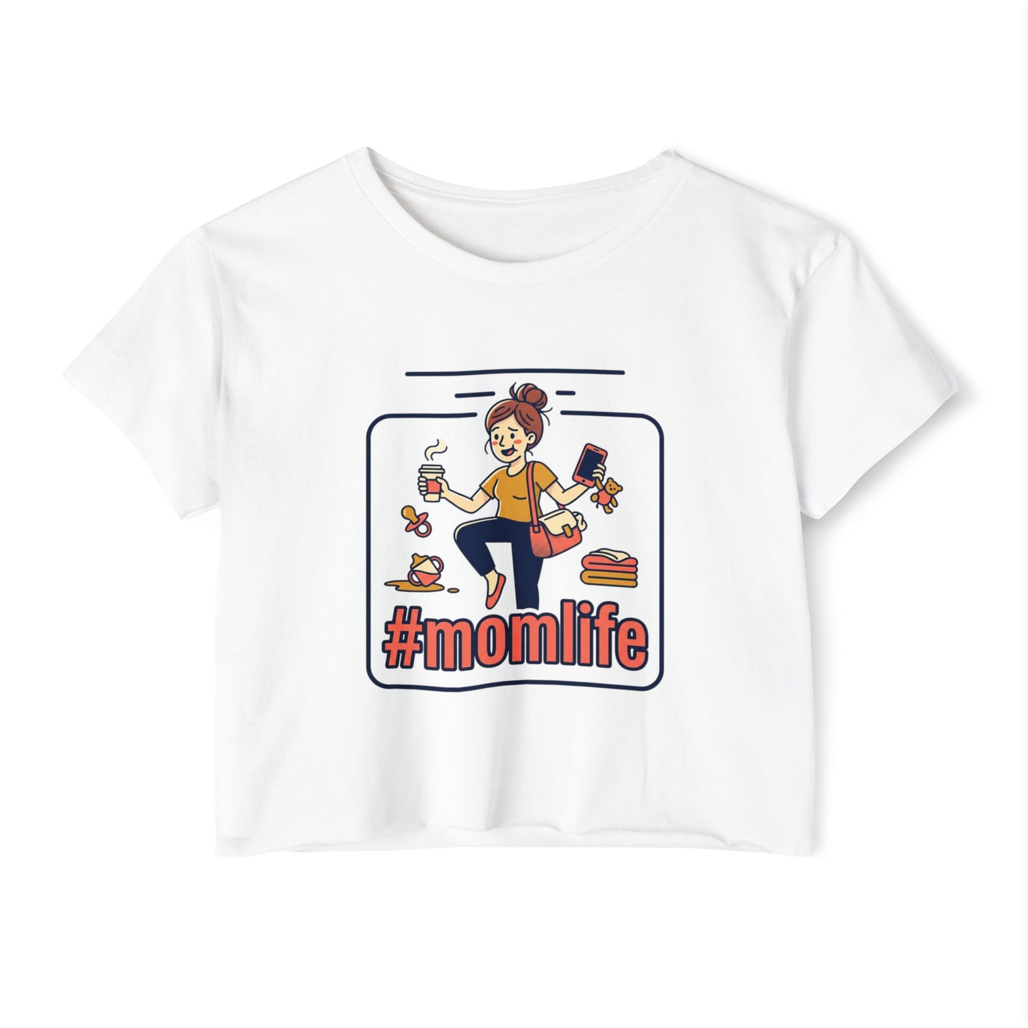 #momlife Crop Top — Cute Mom Life Graphic Women's Festival Tee