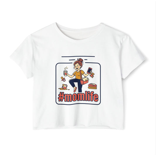 #momlife Crop Top — Cute Mom Life Graphic Women's Festival Tee