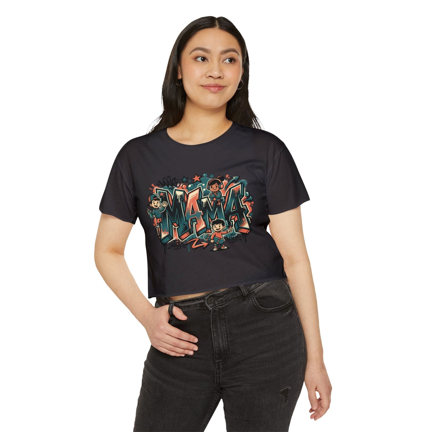 Mama Graffiti Crop Top — Urban Street Art Mother's Day Tee