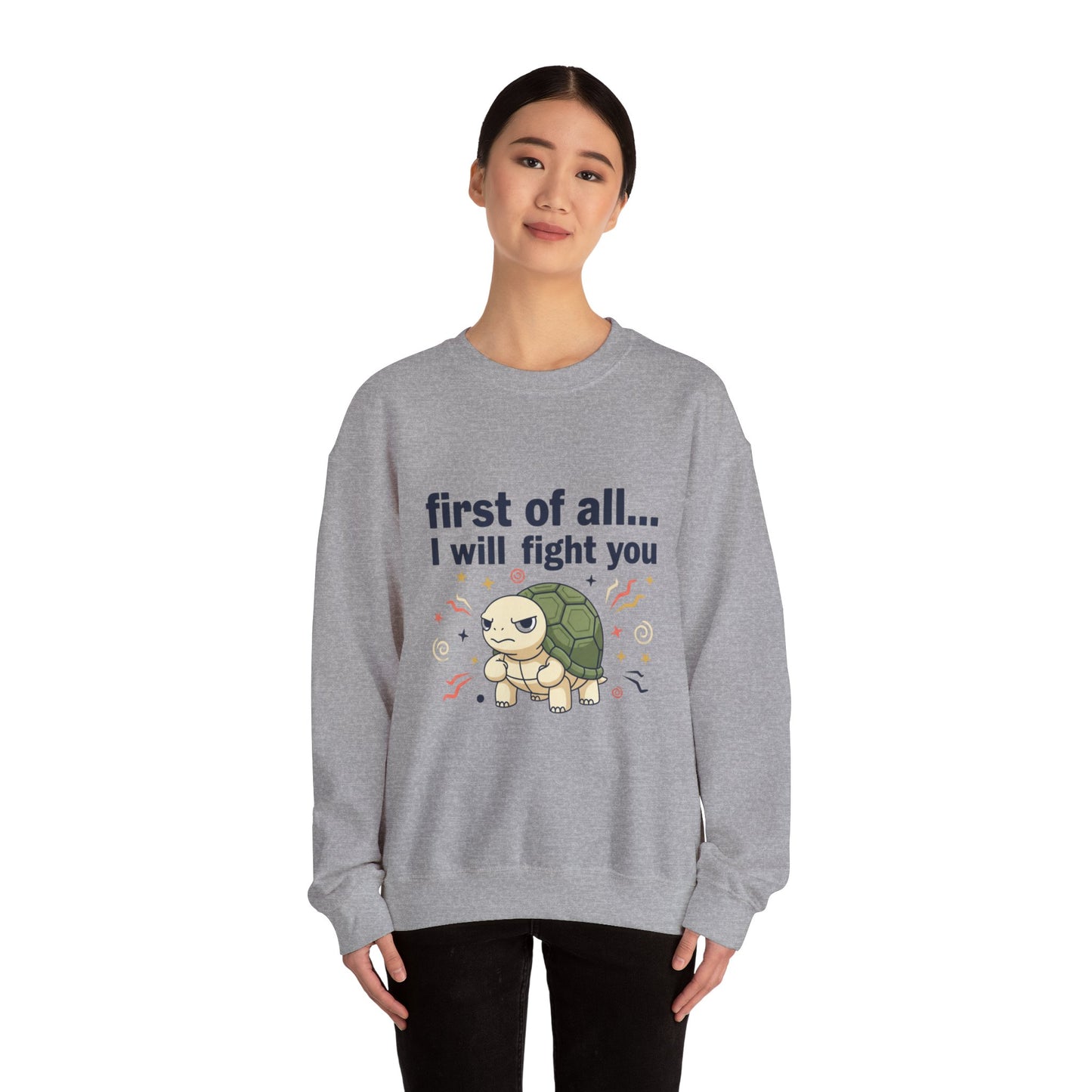 Cute Angry Turtle I Will Fight You sweatshirt | Graphic Crewneck