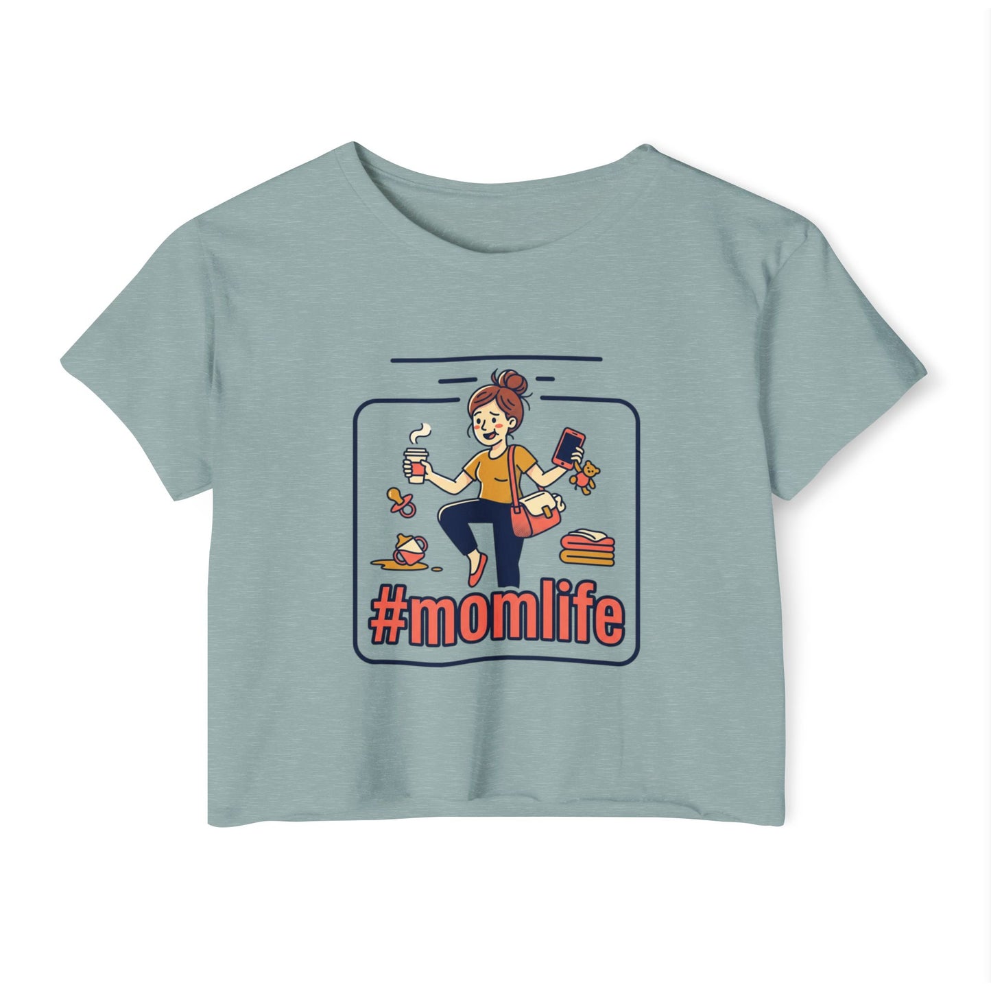 #momlife Crop Top — Cute Mom Life Graphic Women's Festival Tee