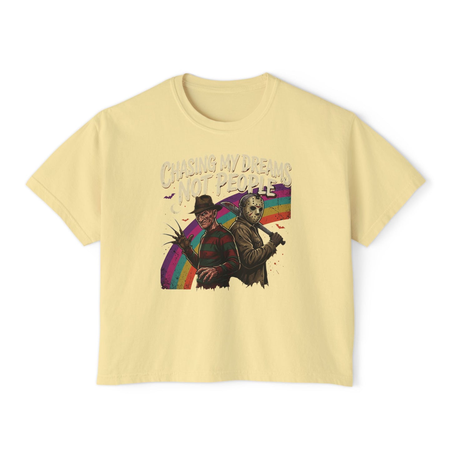 Chasing My Dreams Not People Graphic Tee | Horror Rainbow Design