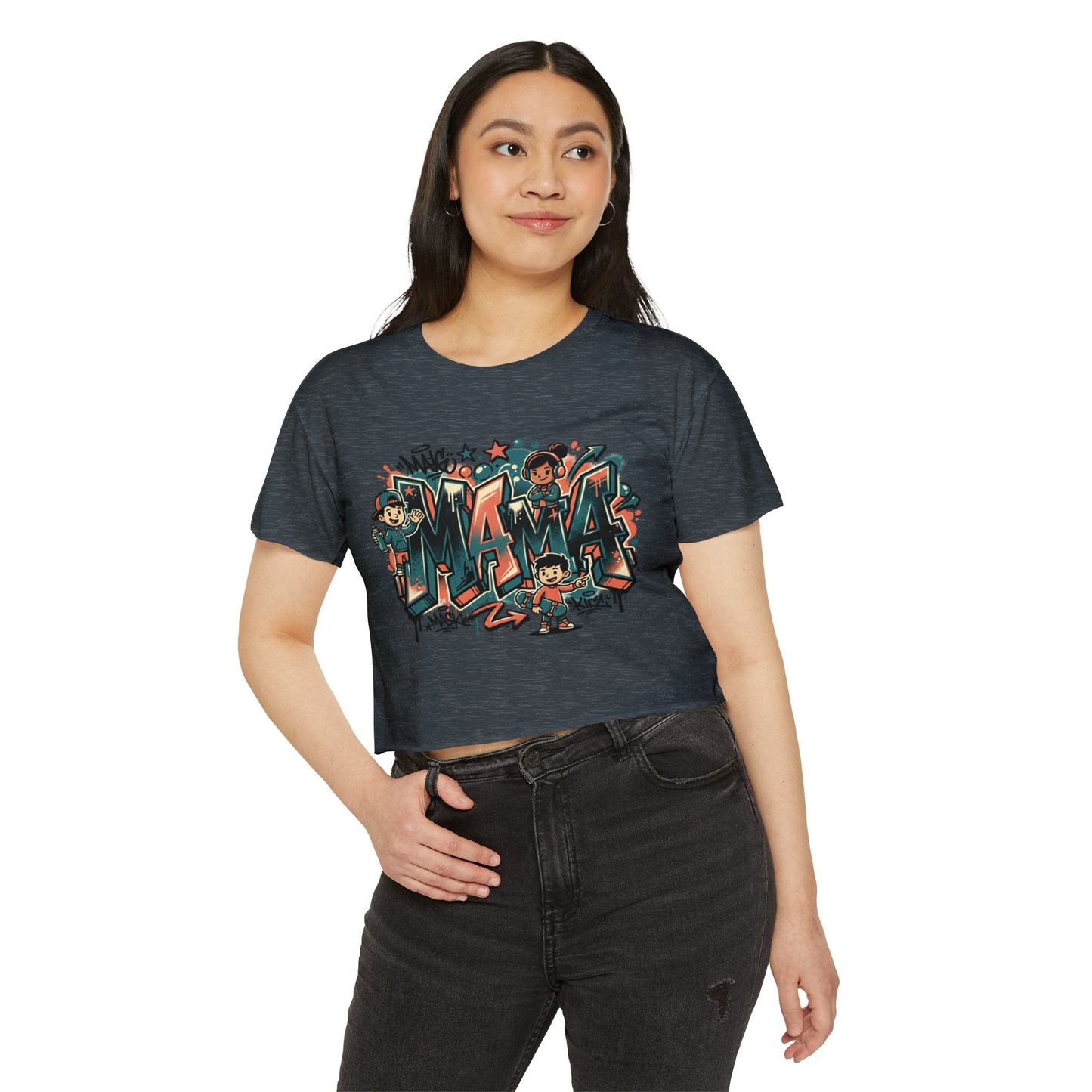 Mama Graffiti Crop Top — Urban Street Art Mother's Day Tee