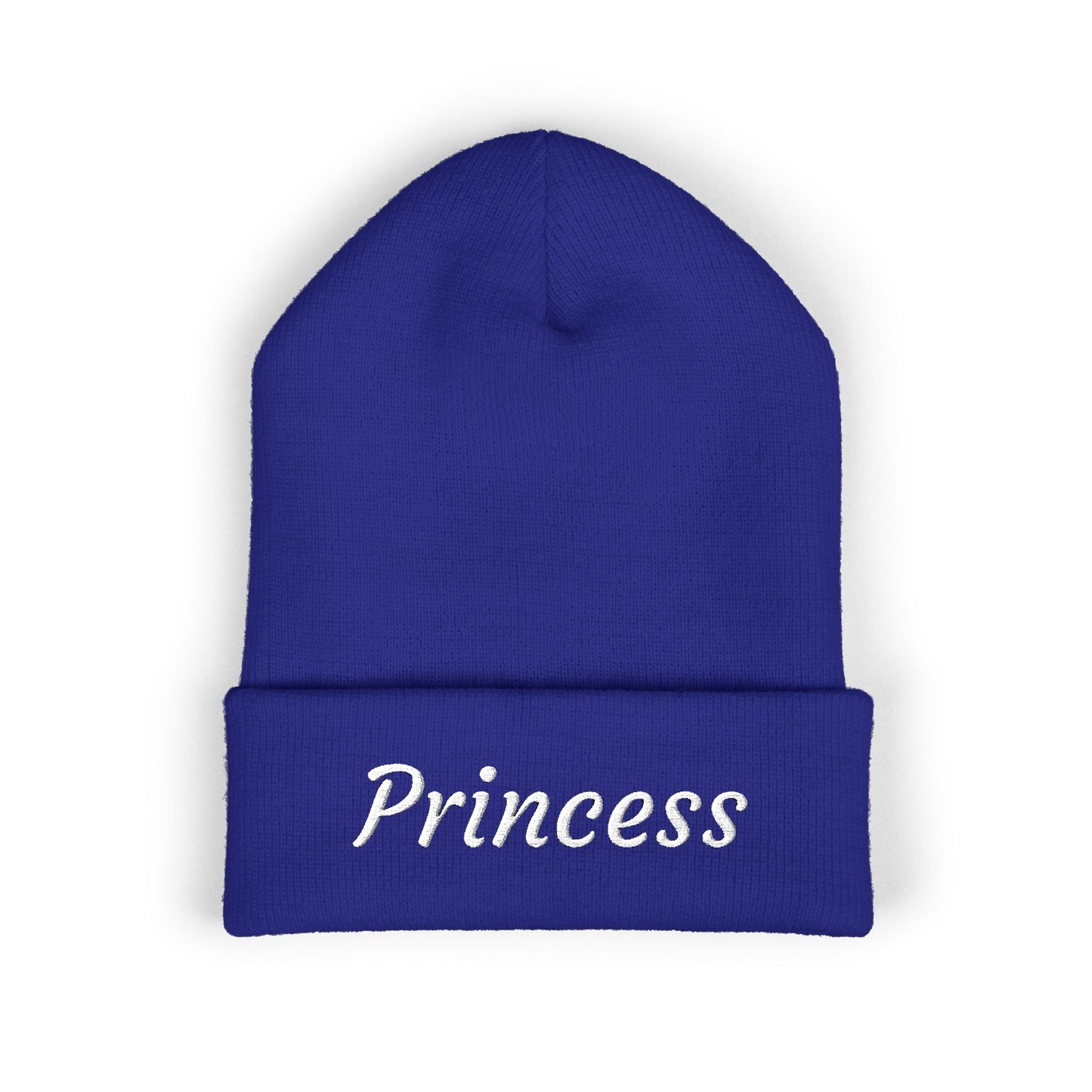 Princess embroidered beanie, cuffed hat, knit winter cap