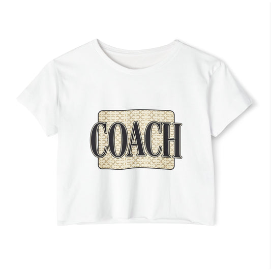 Coach Cropped Tee — Vintage Logo Festival Crop Top for Women