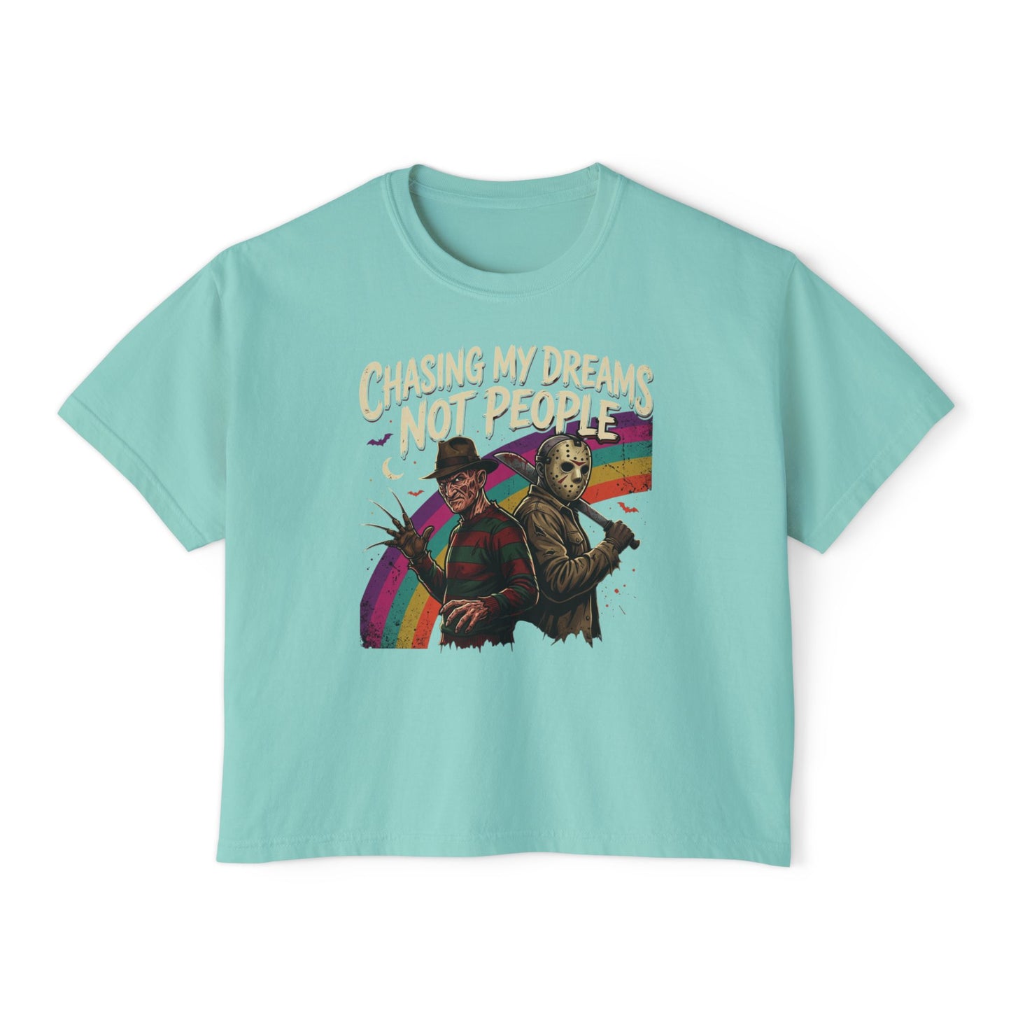 Chasing My Dreams Not People Graphic Tee | Horror Rainbow Design