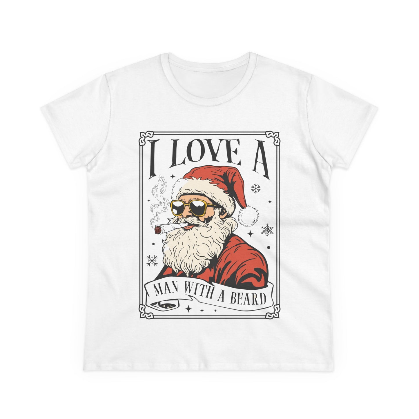 Santa Women's Tee, Funny Christmas Shirt, Holiday Gift for Her, Cute Santa Graphic Tee, Santa Lover Apparel, christmas