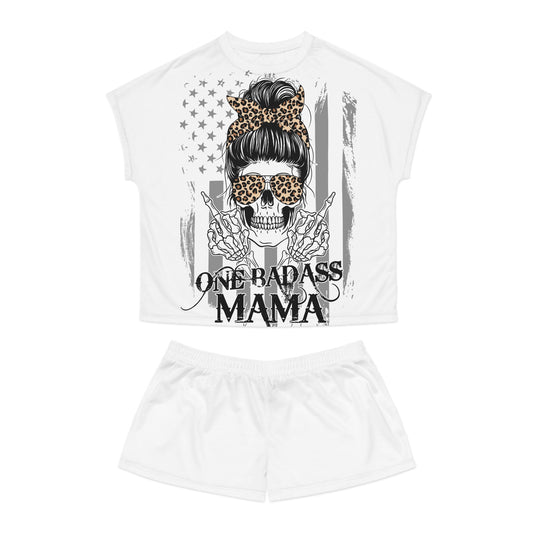 One Badass Mama Women's Short Pajama Set - Fun and Comfy Sleepwear