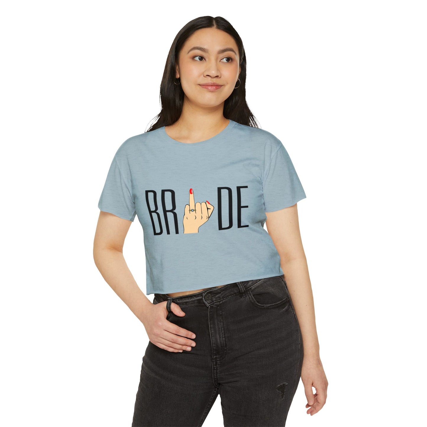 Bride with Pinky Promise Hand crop top | Bachelorette Party Tee