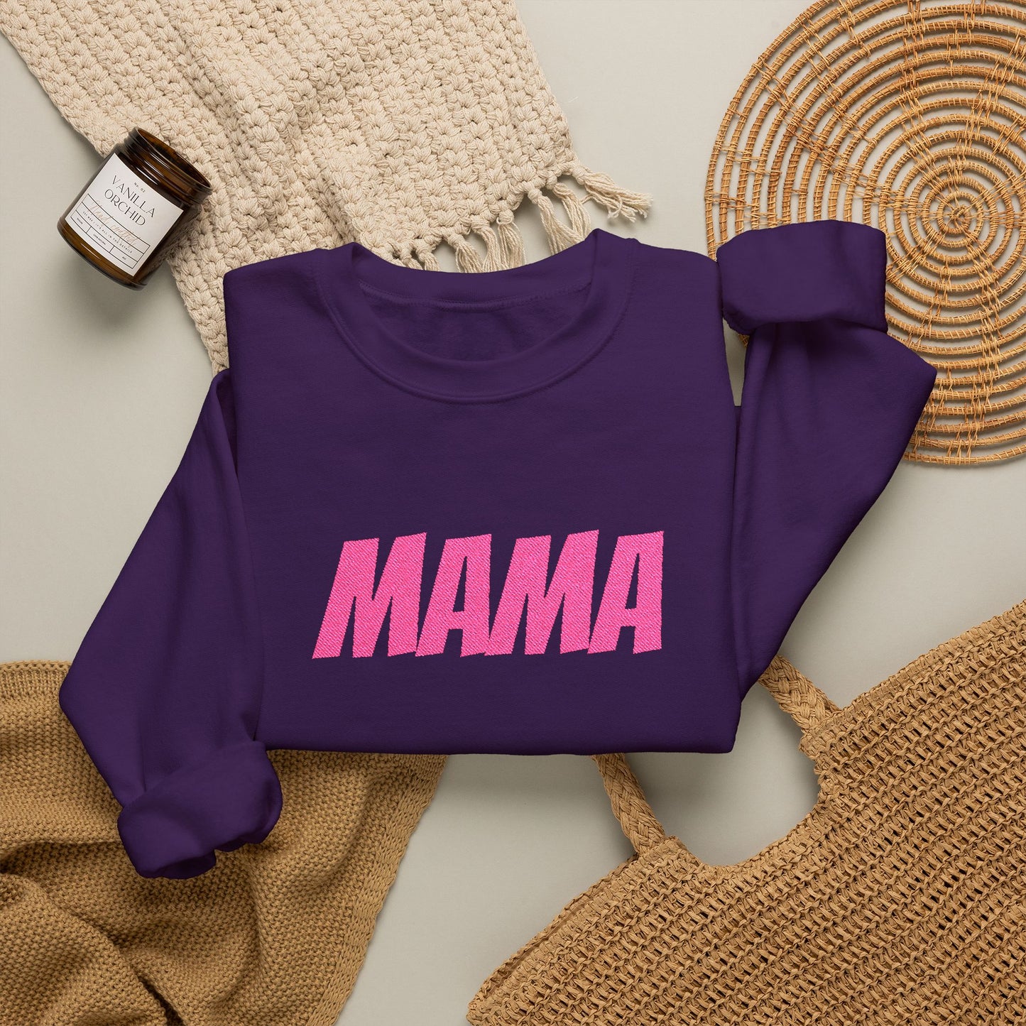 Pink Glitter MAMA Crewneck Sweatshirt | Mama Mom Mother's Day Top