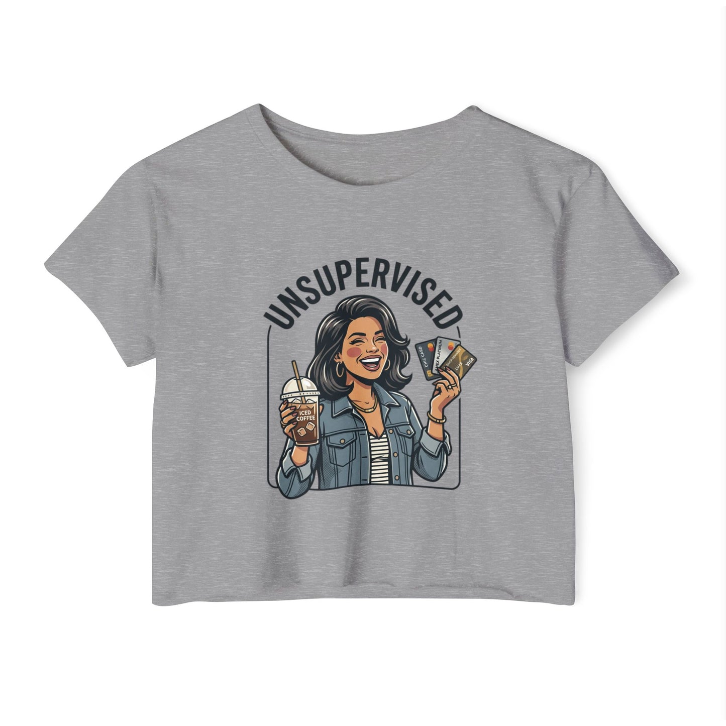 Crop Top — "Unsupervised" Graphic Women's Festival Crop Top