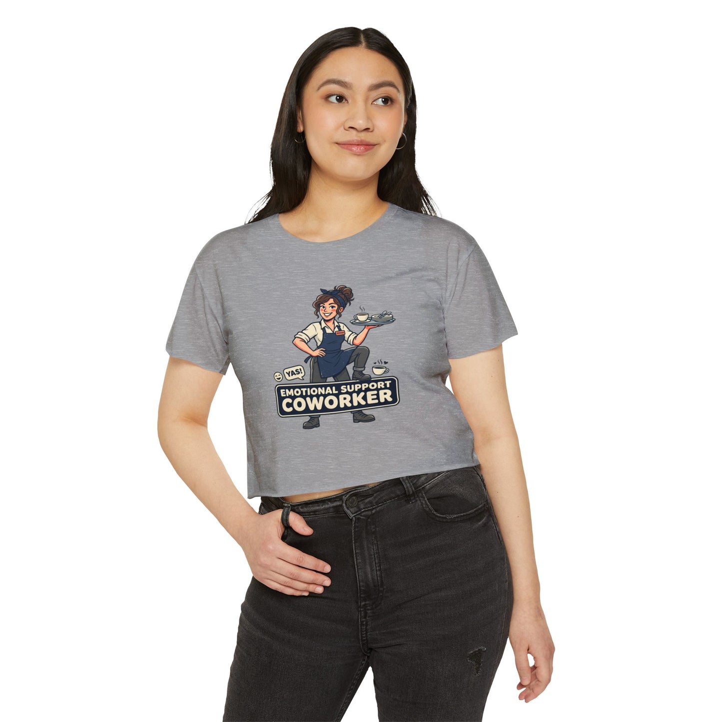 Emotional Support Coworker Crop Top — Funny Festival Women's Tee