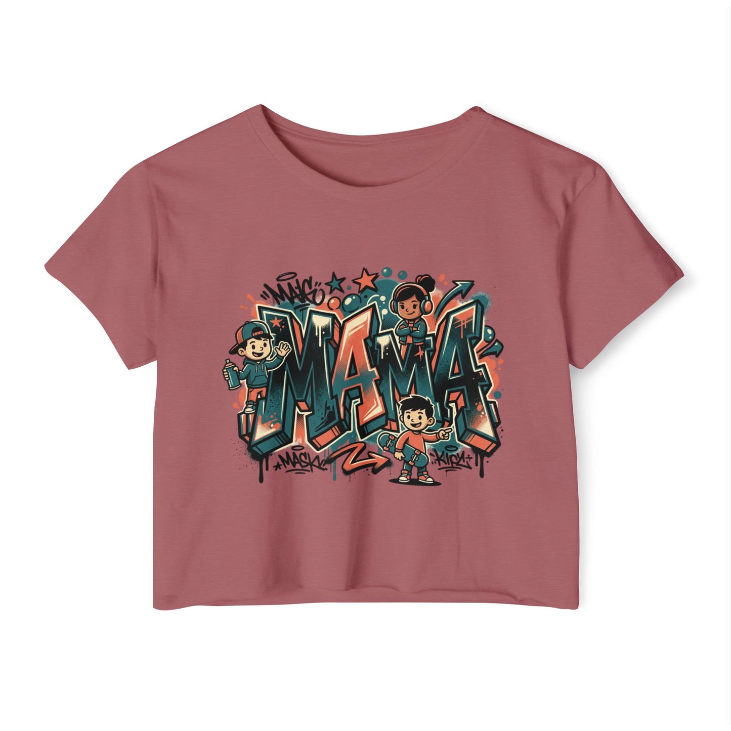 Mama Graffiti Crop Top — Urban Street Art Mother's Day Tee