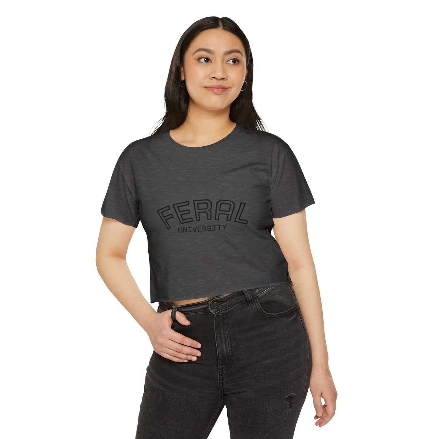 Feral University Crop Top — Women's Festival Graphic Tee