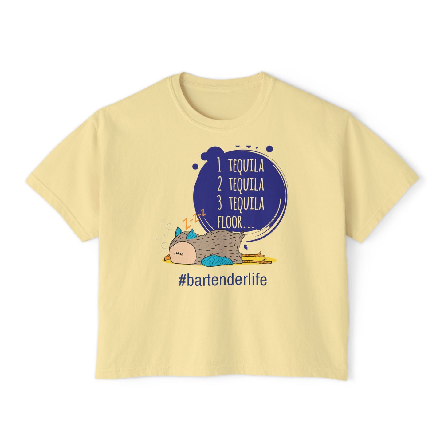 Tequila Lover's Boxy Tee, Funny Shirt for Bartenders, Casual Top, Gift for Party Enthusiasts, Summer Vibes, Weekend Wear