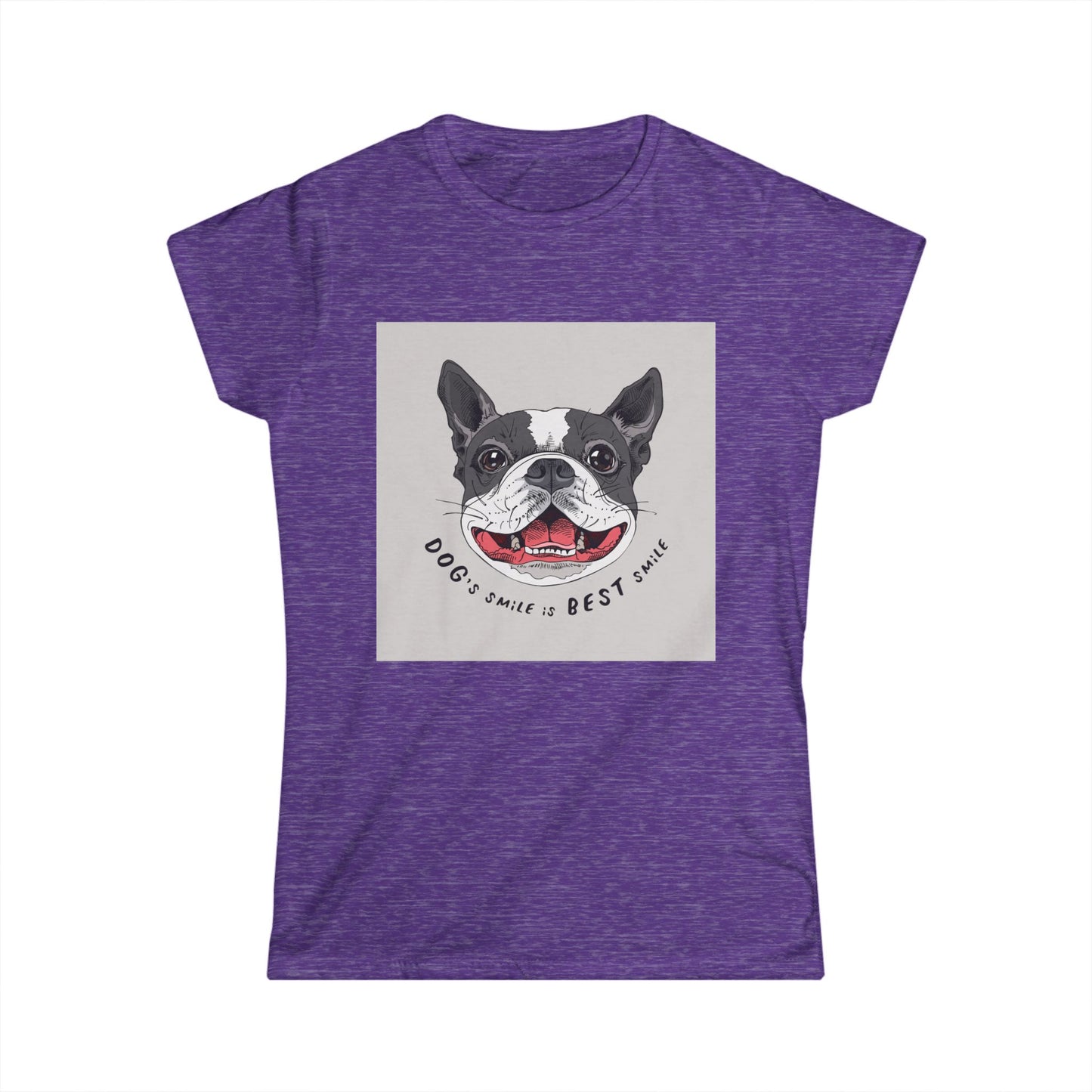 Women's Dog Lover Tee - "Dog's Smile is Best Smile" Graphic T-Shirt