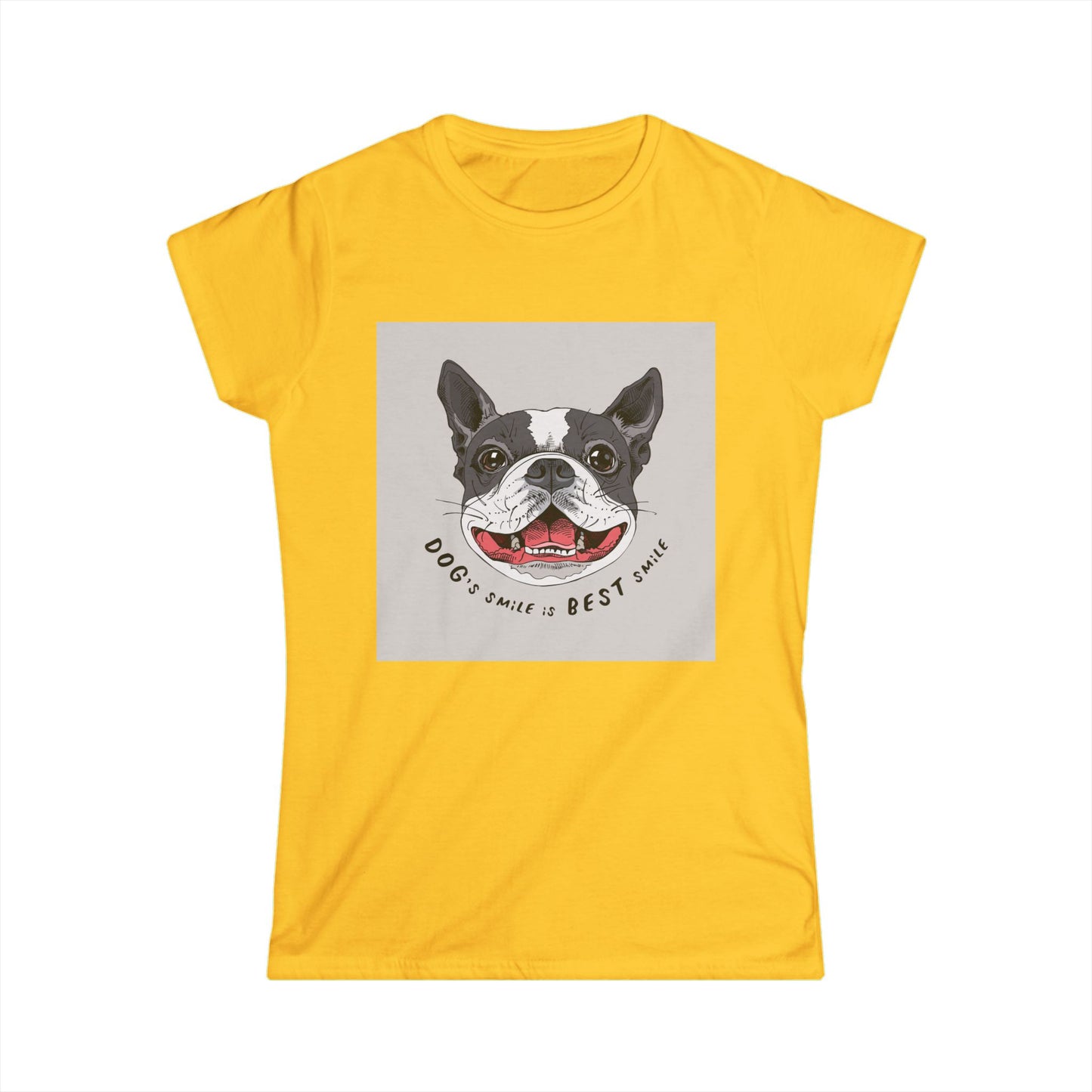 Women's Dog Lover Tee - "Dog's Smile is Best Smile" Graphic T-Shirt