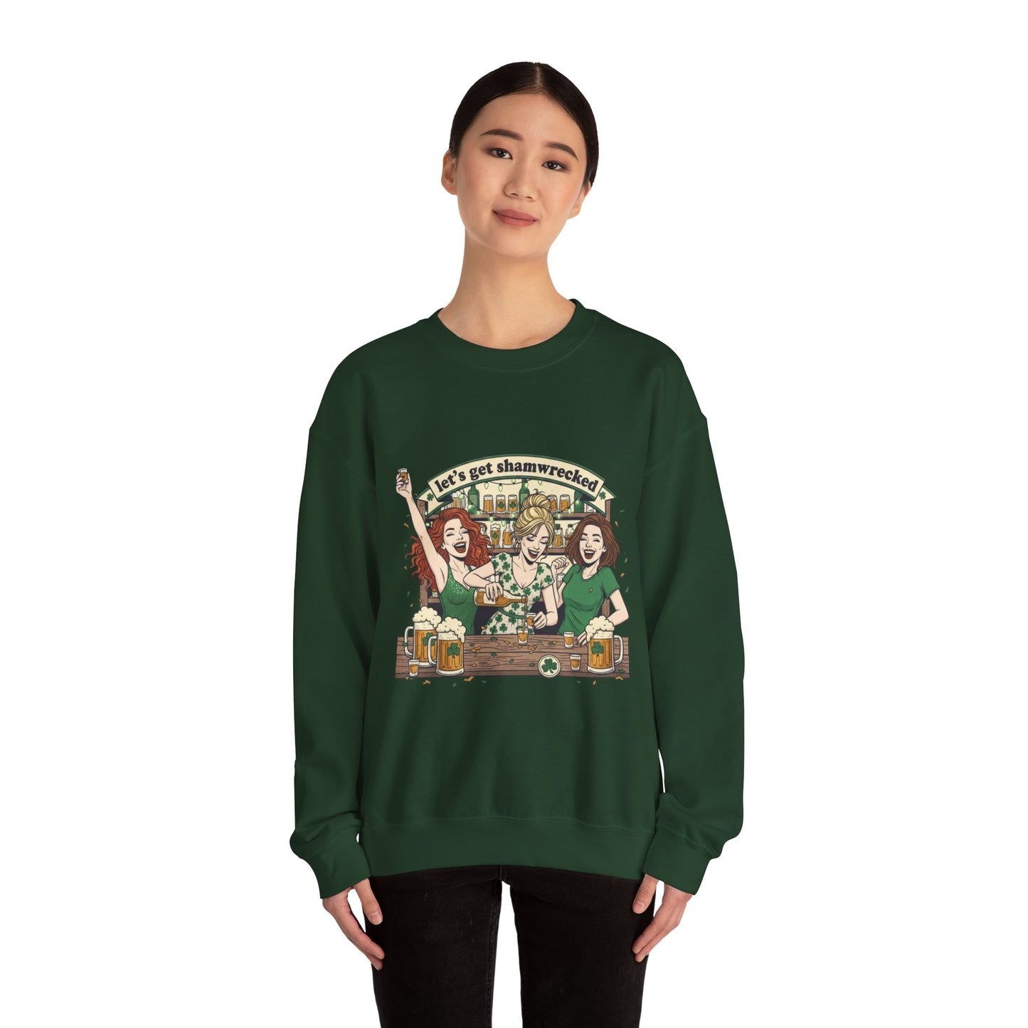 Let's Get Shamrocked Irish Pub Party Sweatshirt | St. Patrick's Day Beer Girls
