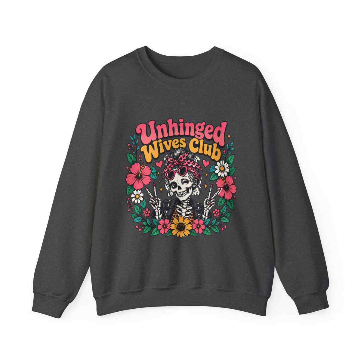 Unhinged Wives Club Skeleton Floral Sweatshirt