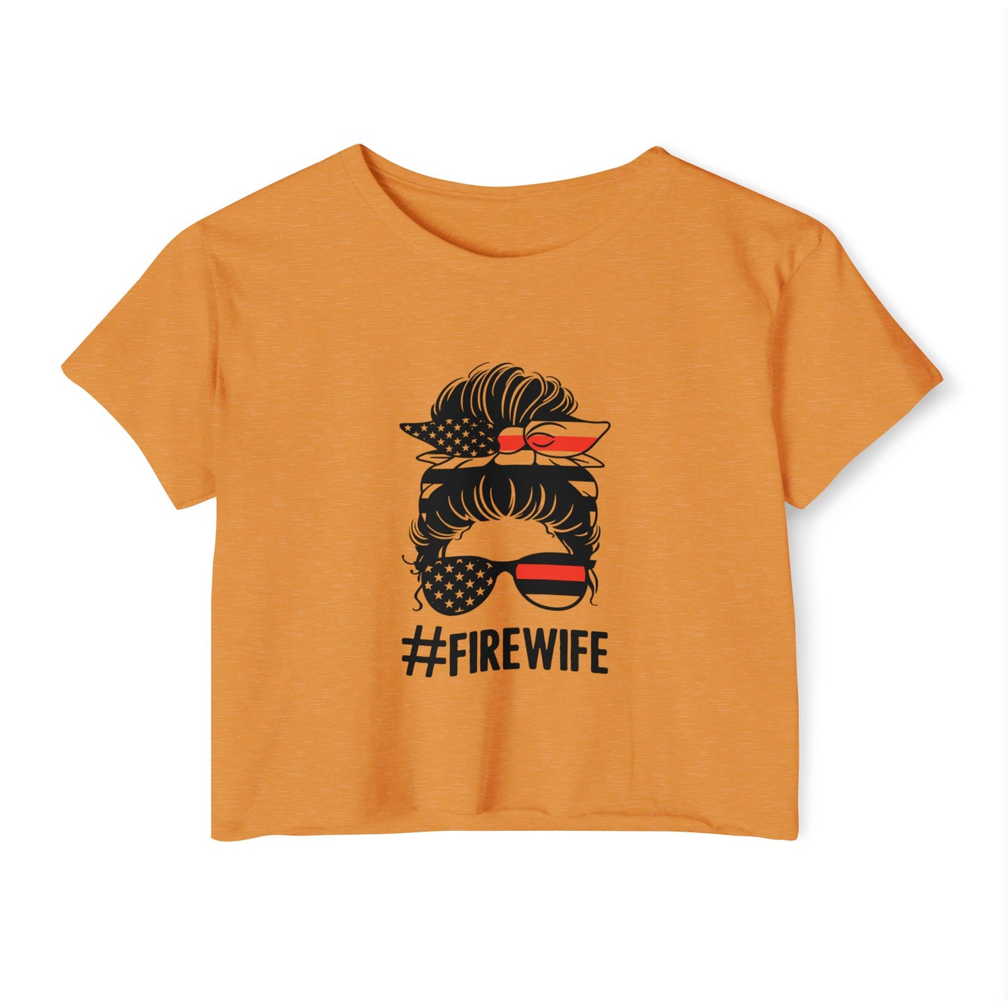 #FireWife Crop Top — Patriotic Firefighter Wife Festival Tee