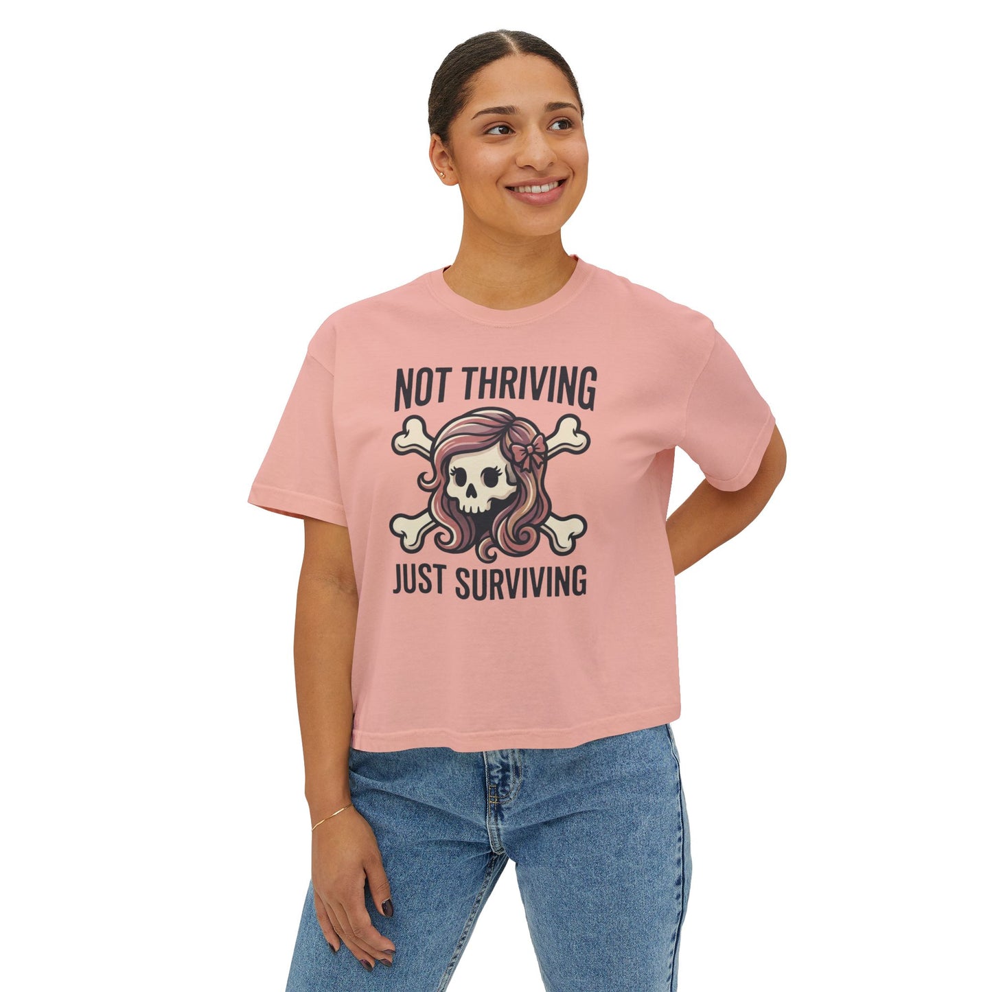Not Thriving Just Surviving Skull Tee