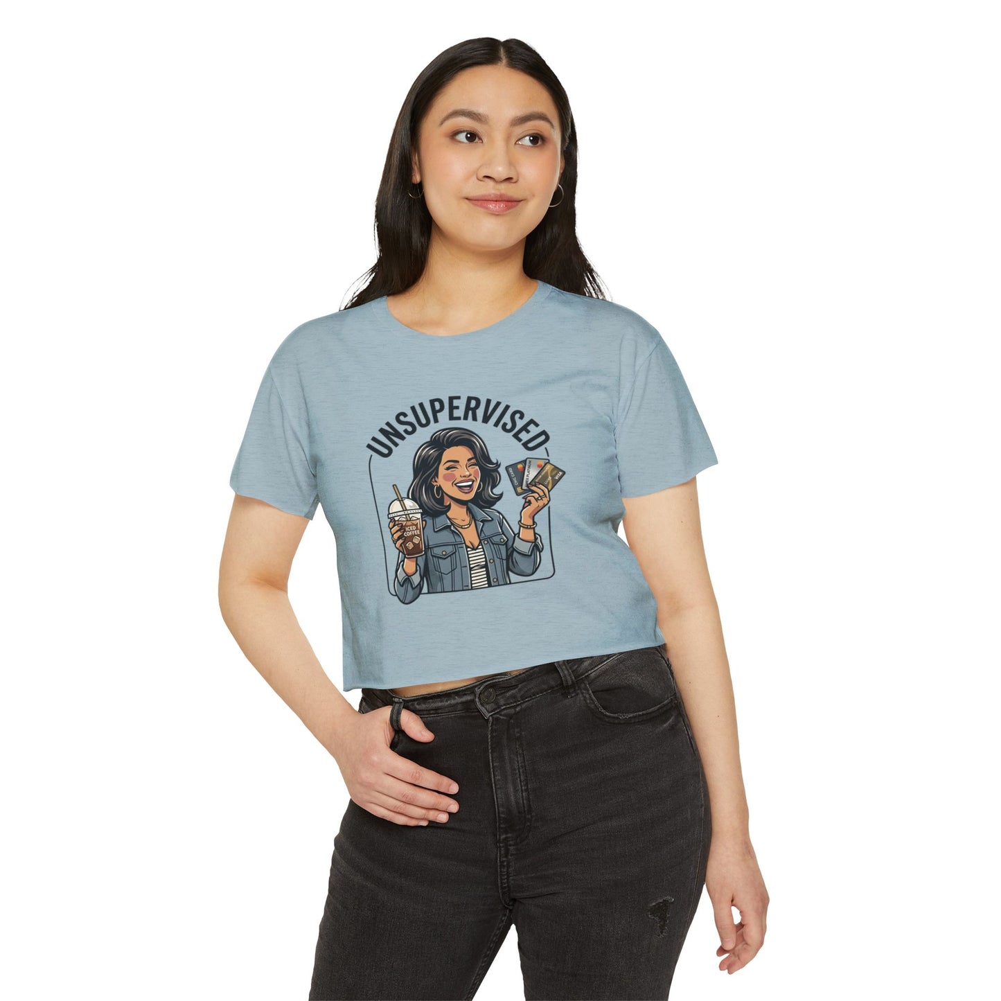 Crop Top — "Unsupervised" Graphic Women's Festival Crop Top