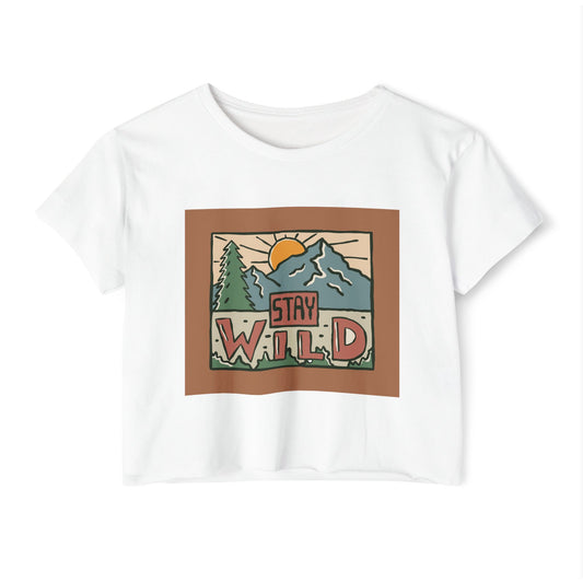 Stay Wild Crop Top — Women's Festival Graphic Tee