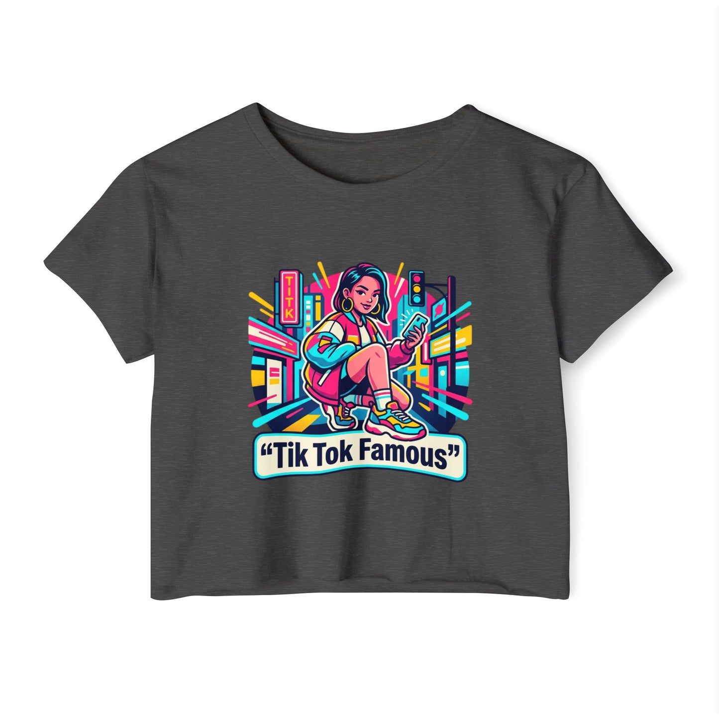 Tik Tok Famous Festival Crop Top — Neon Girl Streetwear Tee
