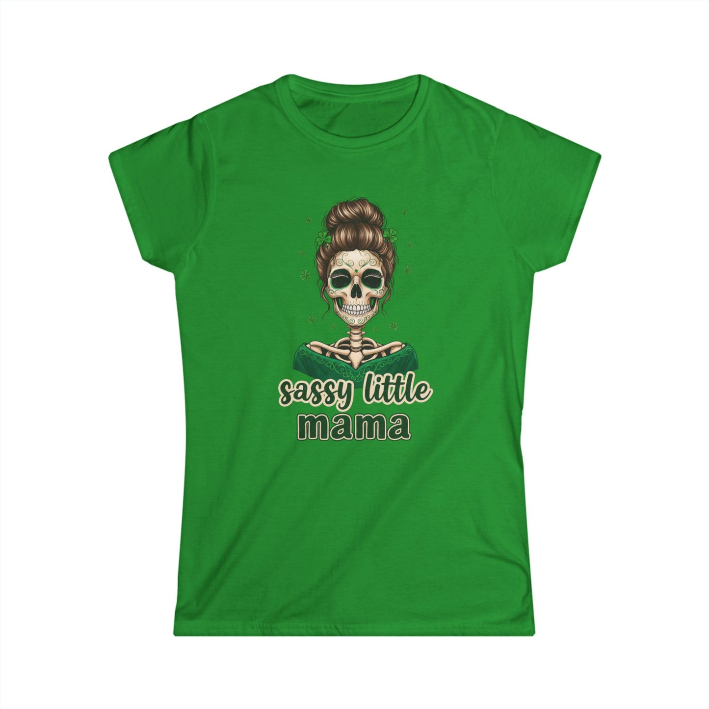 Sassy Little Mama skull design Tee | Mother's Day, St. Patrick's inspired