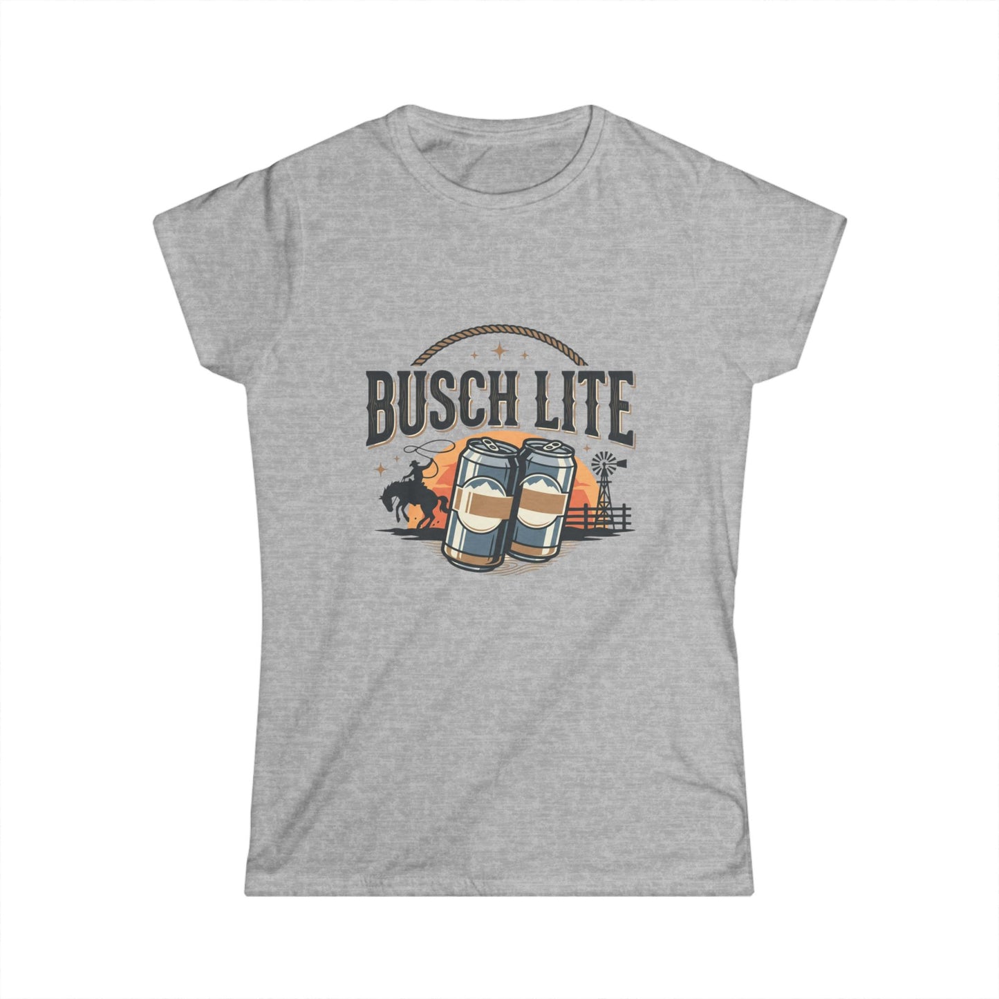 Busch Lite beer cans Tee | Vintage brewery logo, picnic scene