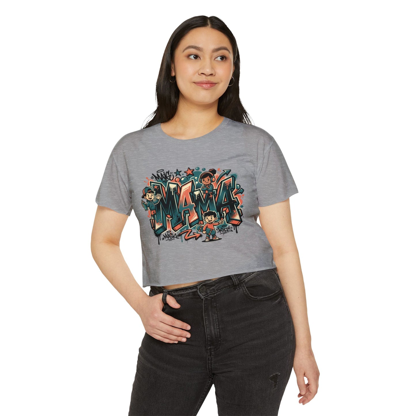 Mama Graffiti Crop Top — Urban Street Art Mother's Day Tee