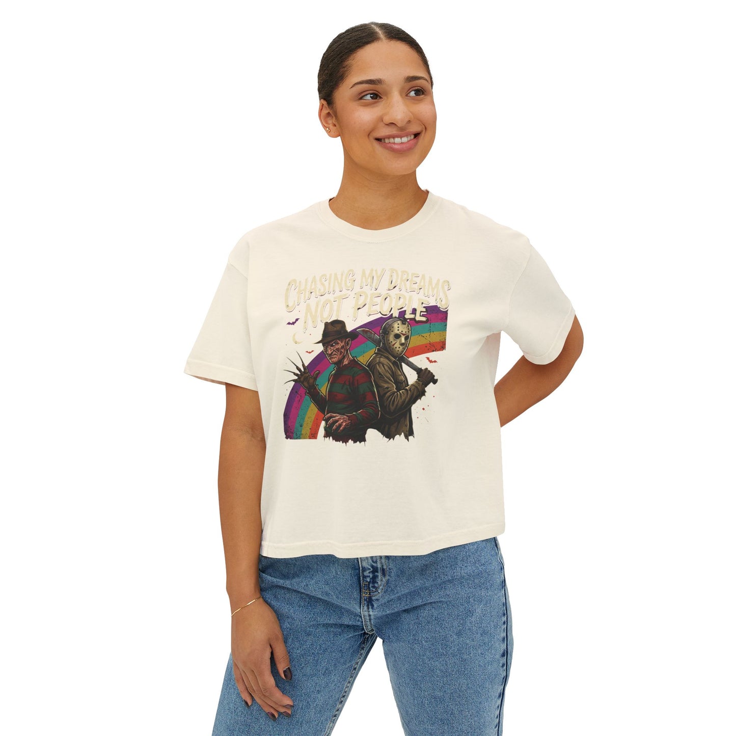 Chasing My Dreams Not People Graphic Tee | Horror Rainbow Design