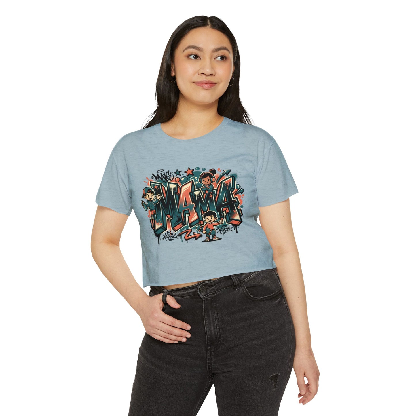 Mama Graffiti Crop Top — Urban Street Art Mother's Day Tee