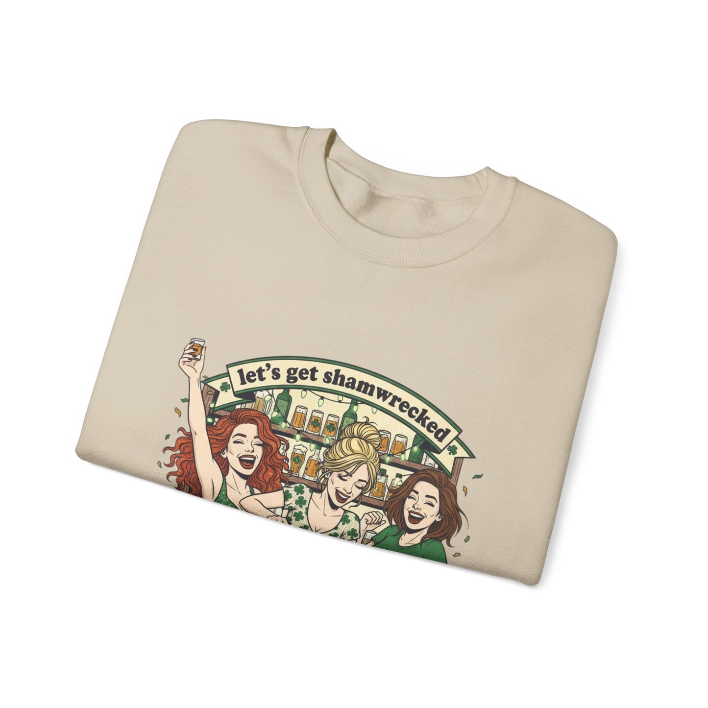Let's Get Shamrocked Irish Pub Party Sweatshirt | St. Patrick's Day Beer Girls